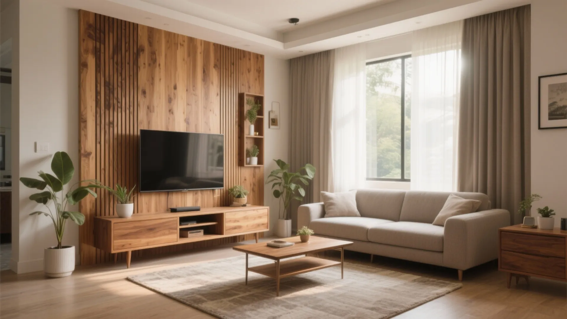 Warm wood accents for a cozy Bengaluru vibe