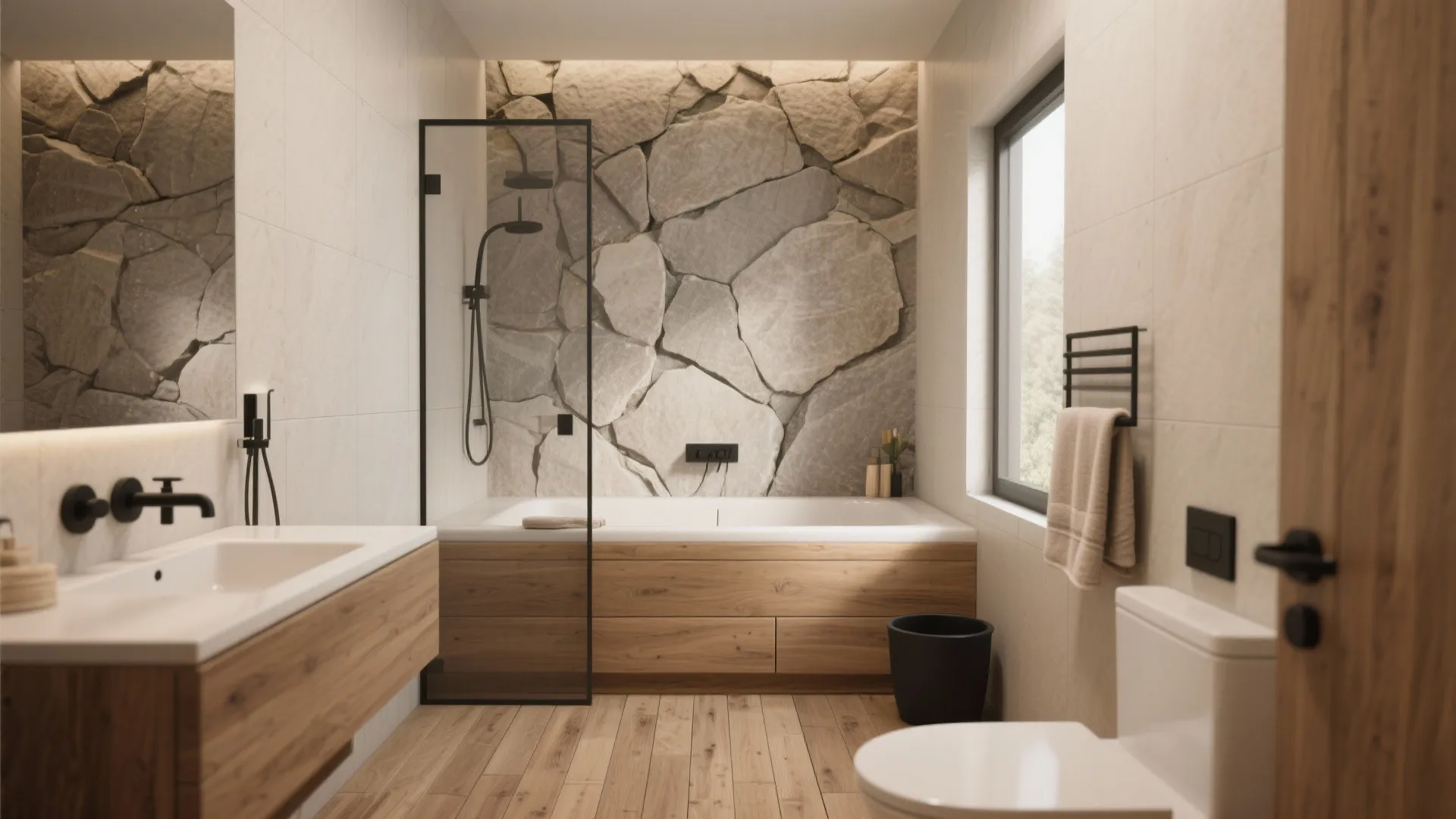 5. Natural-Look Tiles: Wood and Stone Effects for Warmth