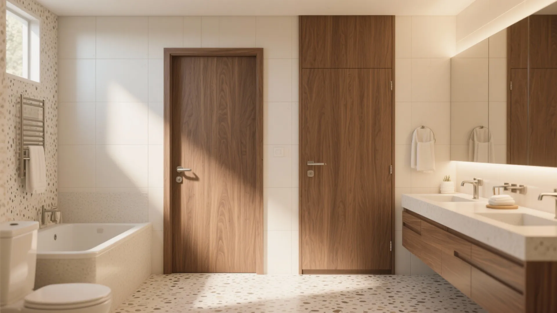 Textured wood-look laminate on fibre core