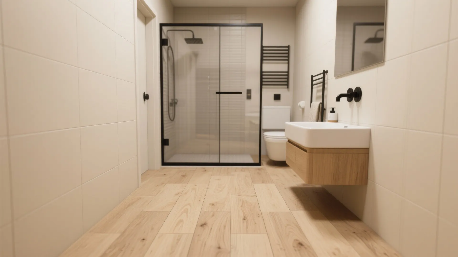 Wood-look anti-slip porcelain planks: warmth without worry