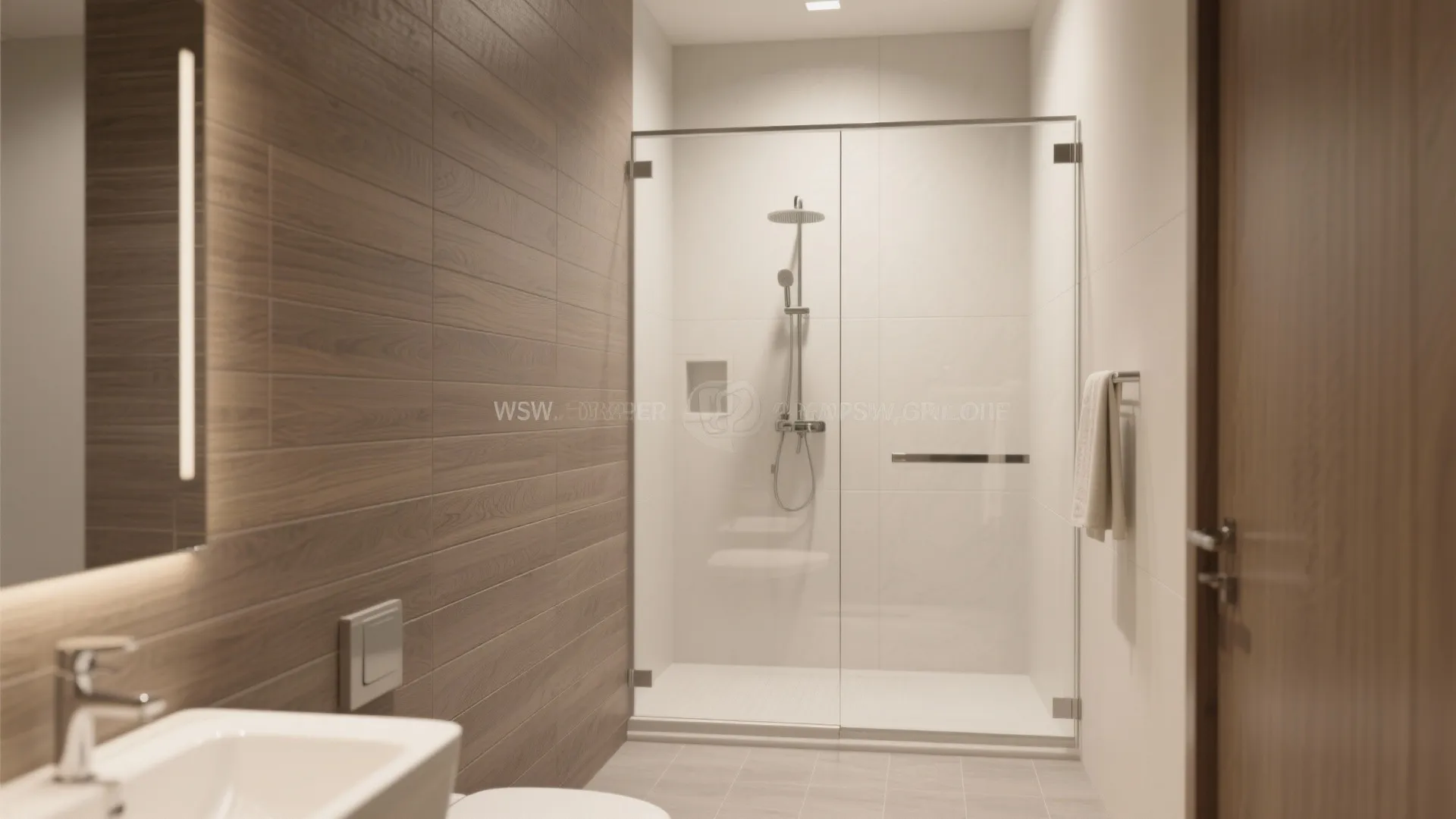 Warm Wood-Look Porcelain Brings Spa Calm