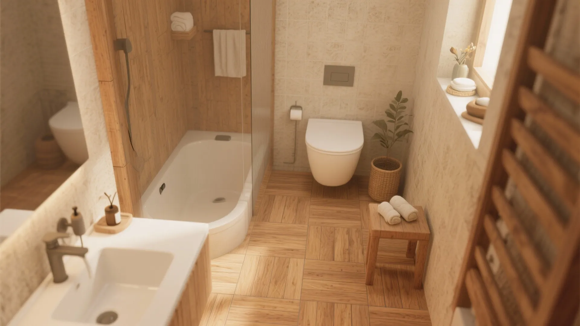 7. Wood-Look Tiles for Warmth