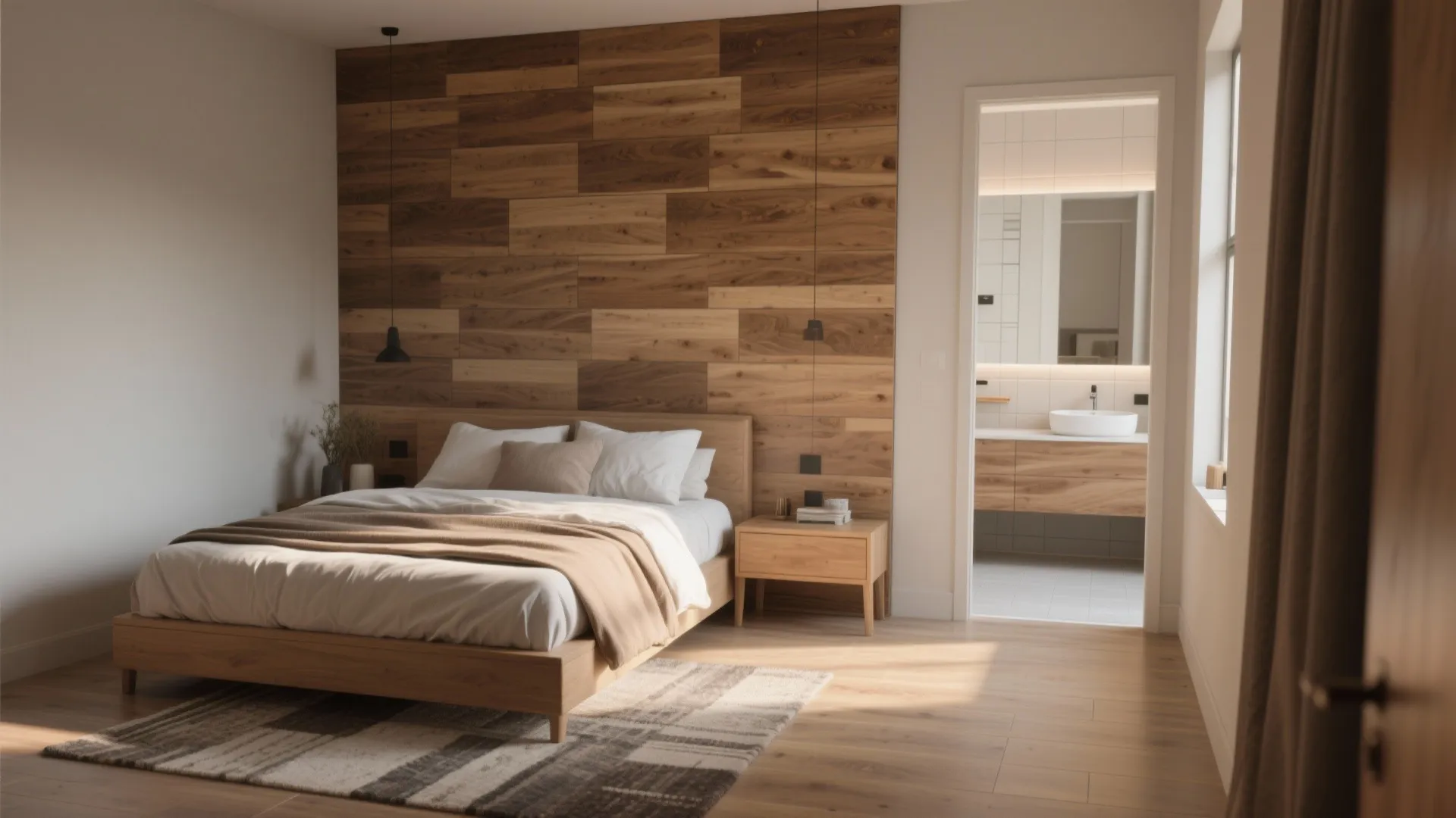 2. Wood-look tile for warmth without the maintenance