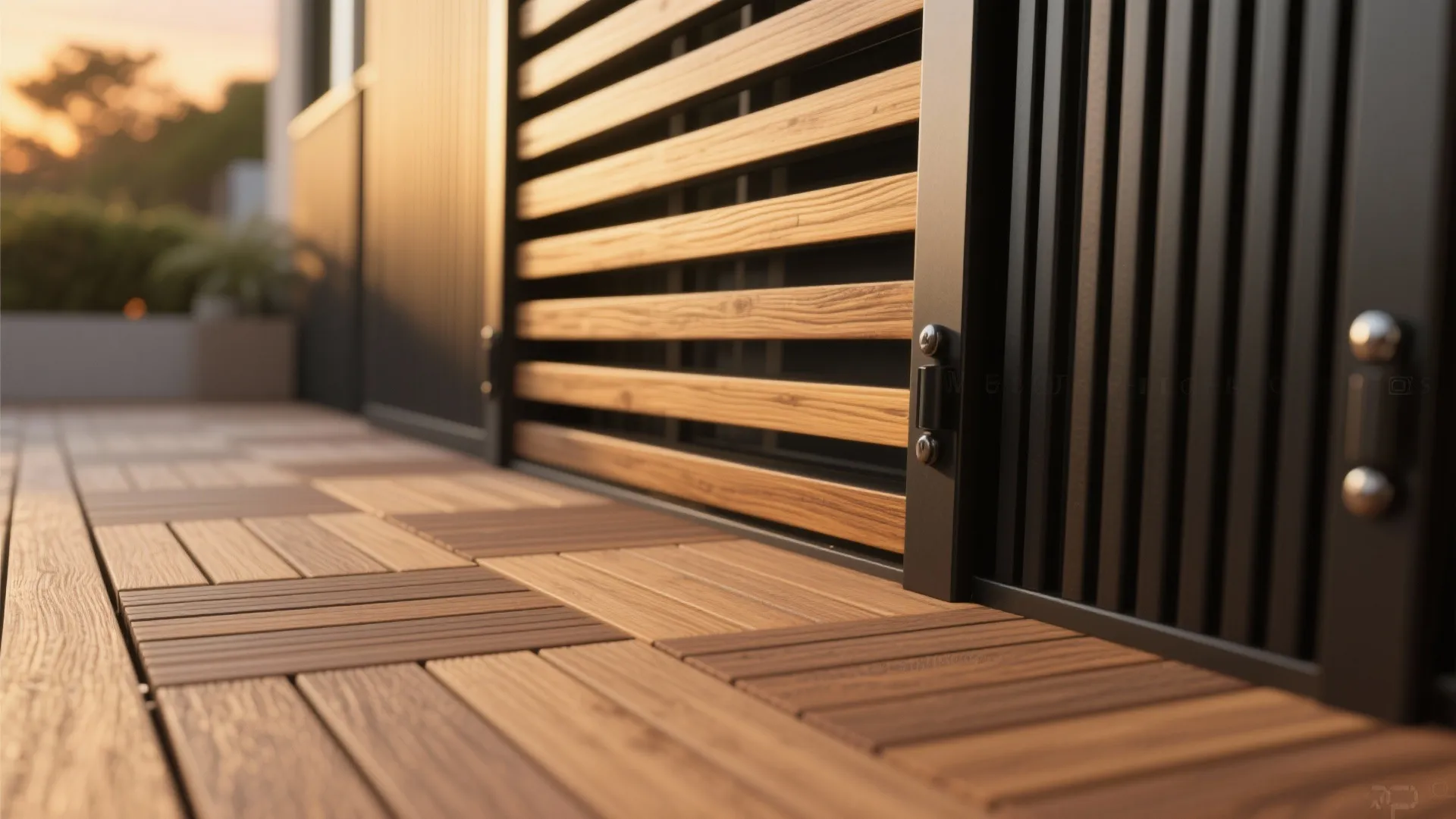 Warm wood textures and decking for a cozy vibe