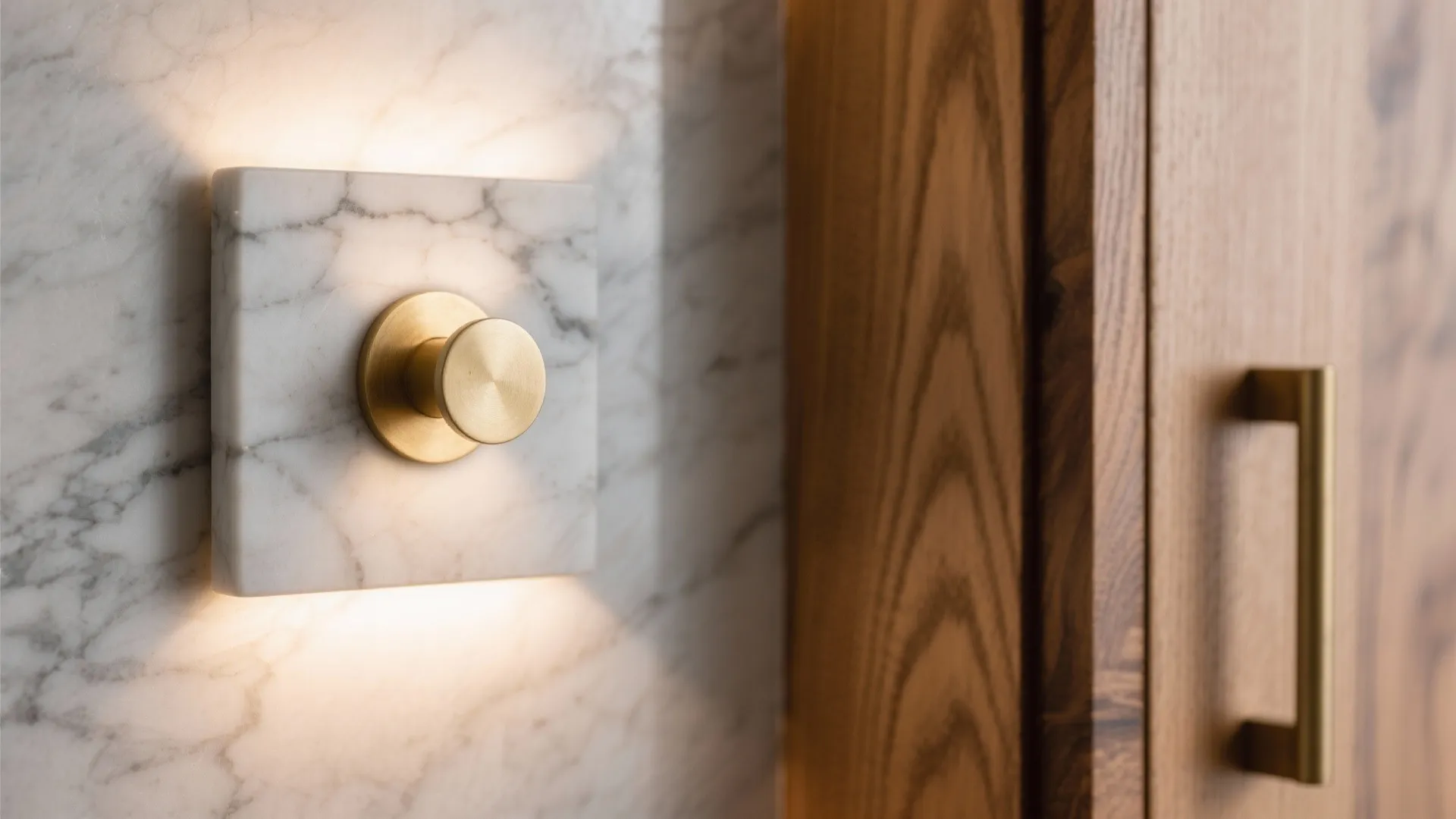Warm Wood Pairings with Marble Wall Lights