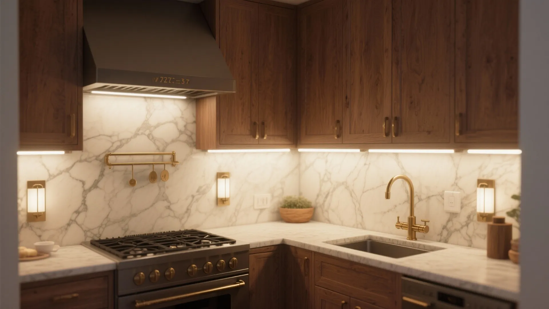 Warm Wood Pairings with Marble Wall Lights