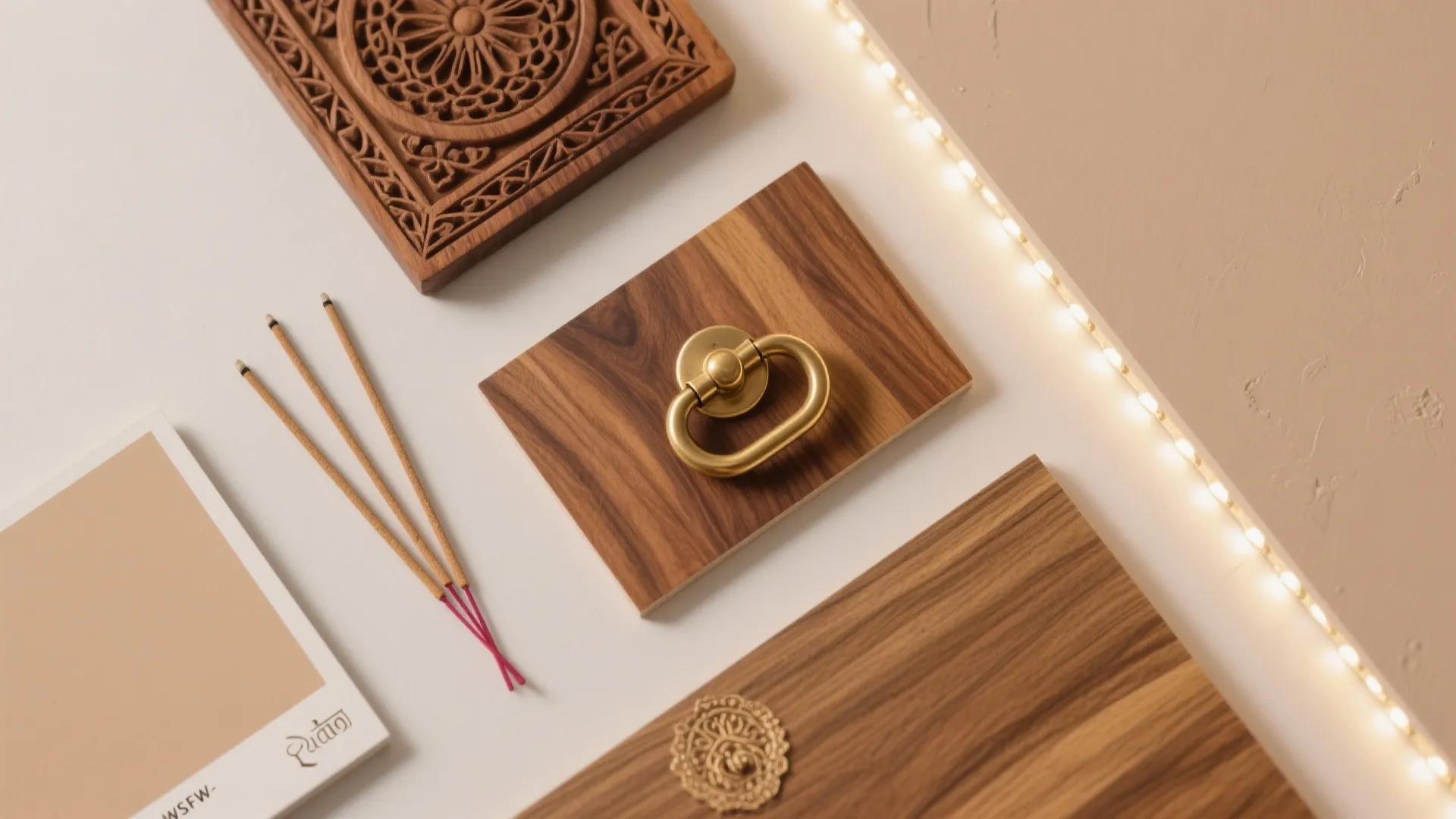 Carved Wood Backdrop with Concealed Storage