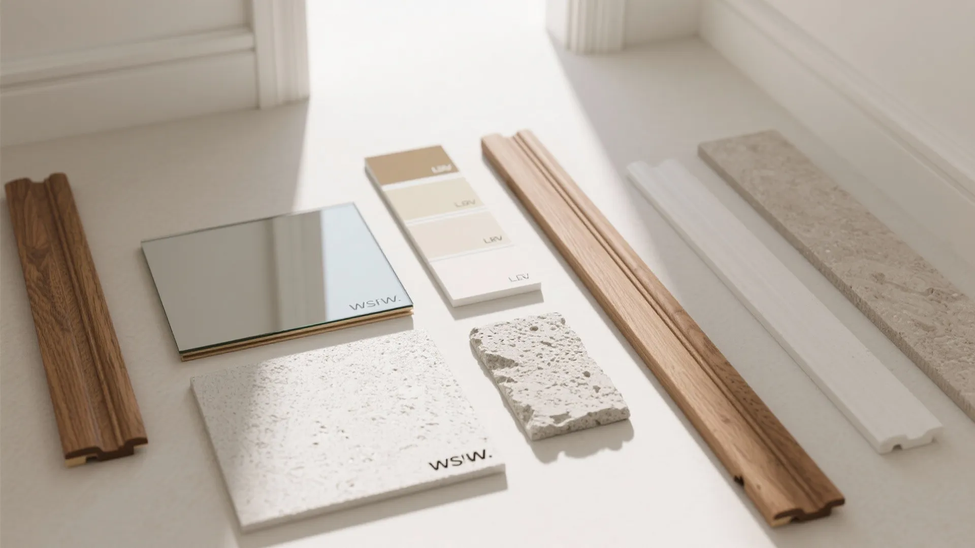 Warm Wood Trims, Mirrors, and Accents for Balance