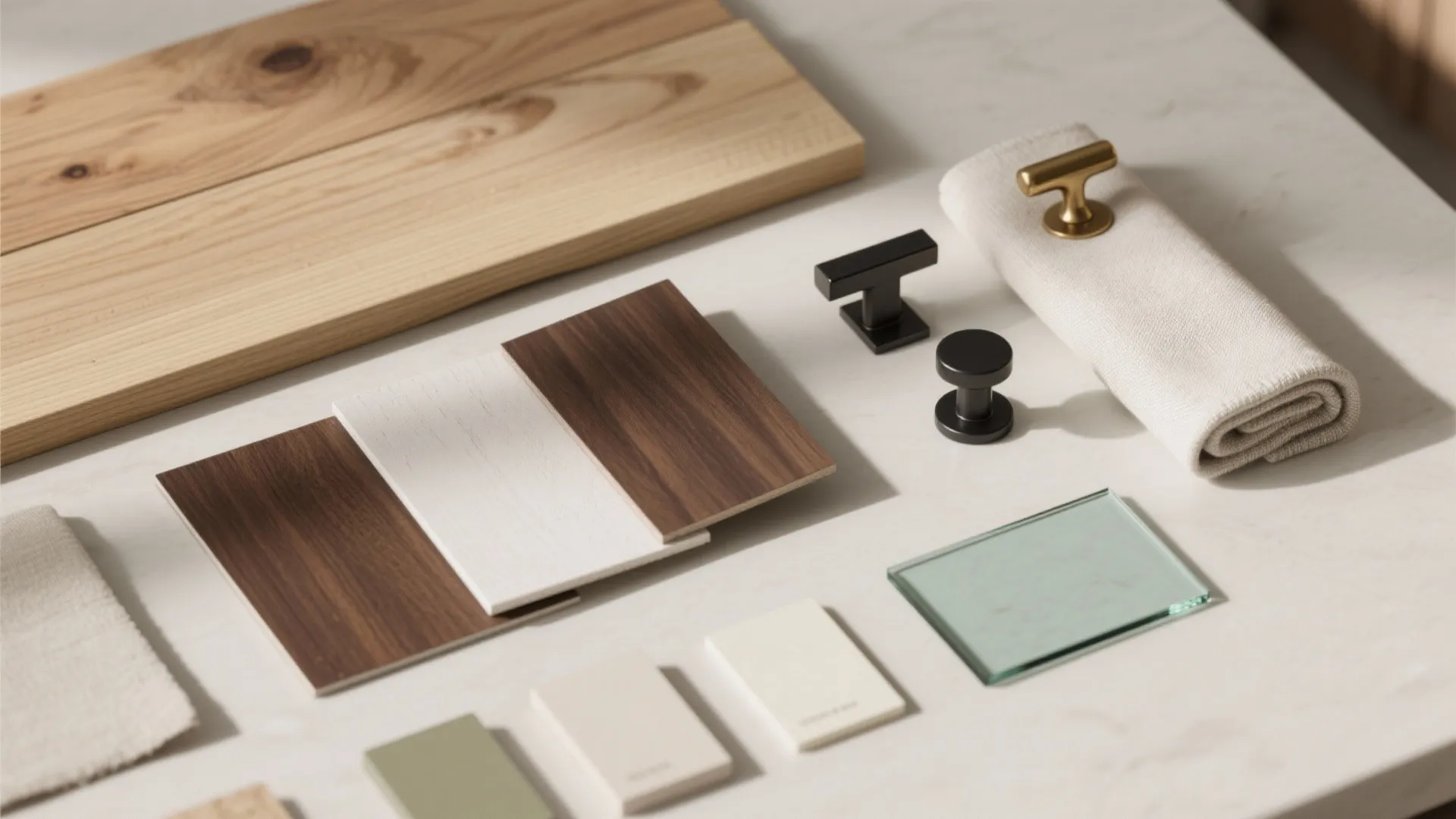 Warm wood tones tie the room together