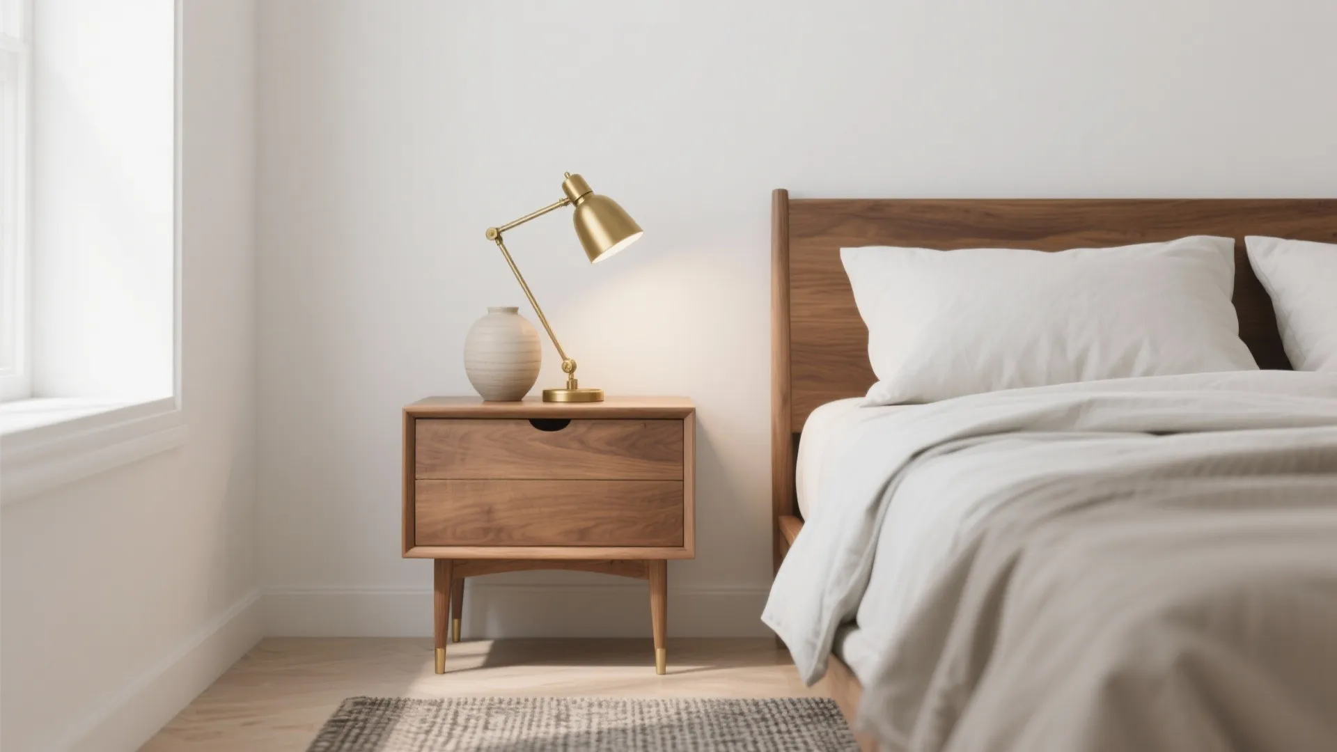 2. Warm it up with tiny wood and metal accents