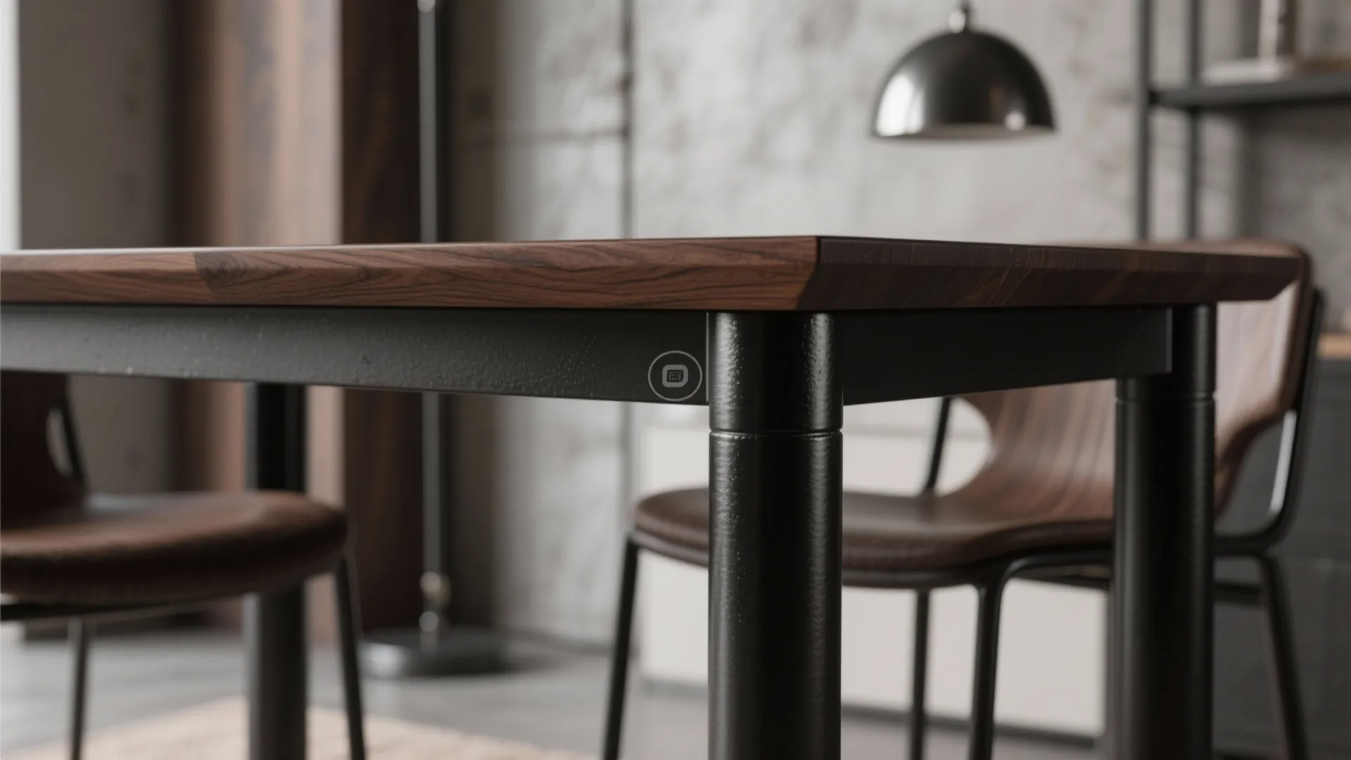 3. Mix materials: metal legs and wood top