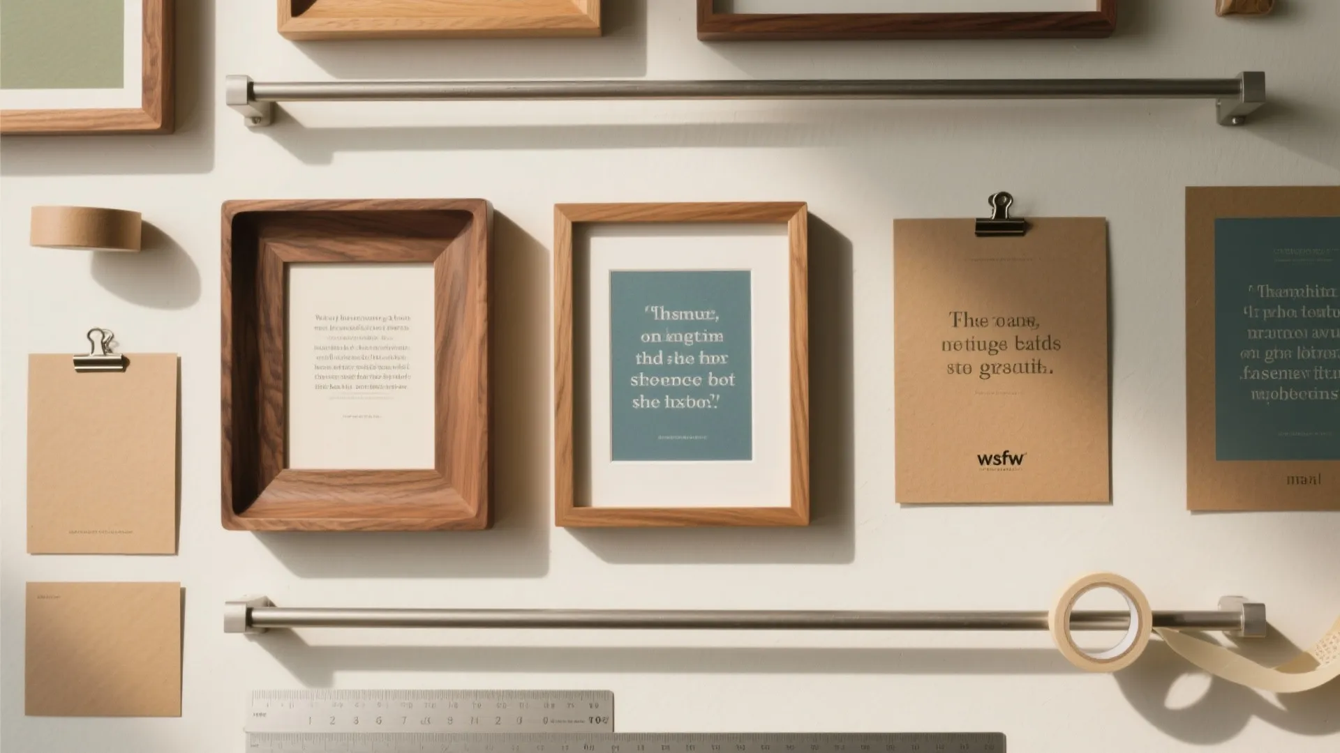 Warm Wood and Metal Quote Gallery