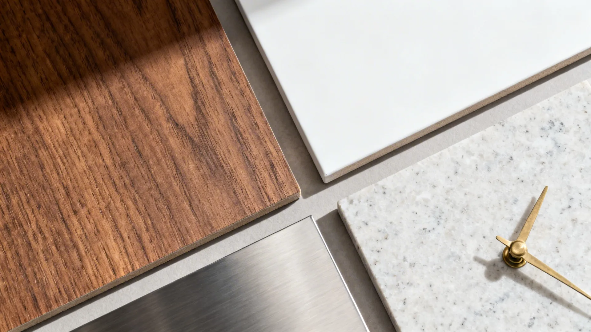 Wood Accent Clock to Warm a Cool Palette