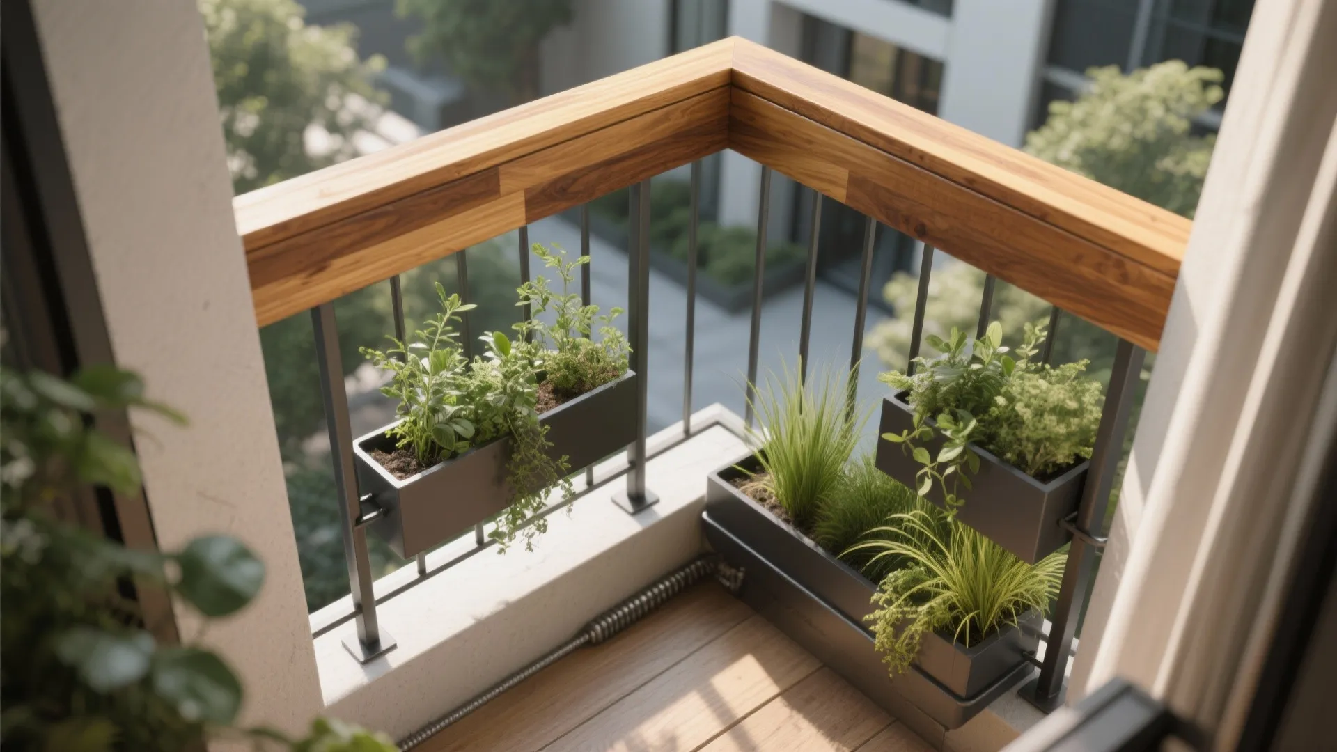 Wood-and-Metal Mix with Planter Integration