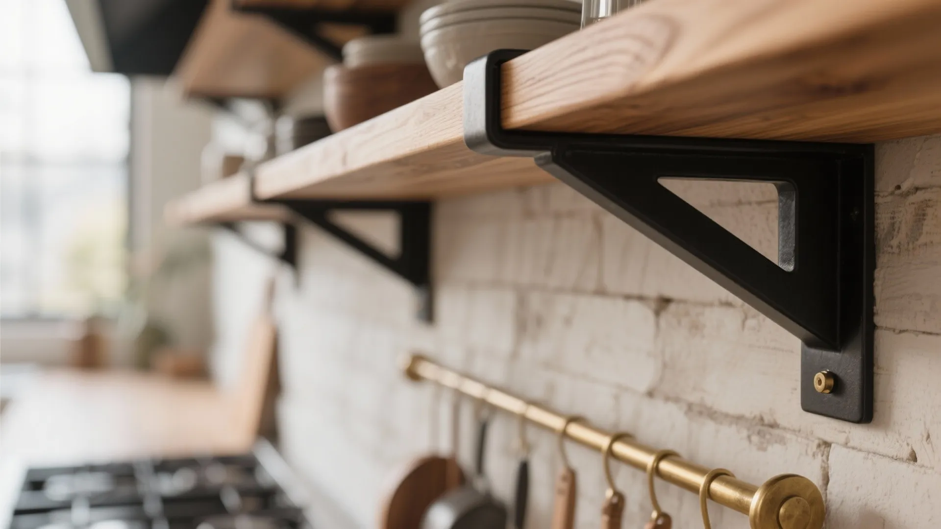 1. Mix Wood and Metal Brackets