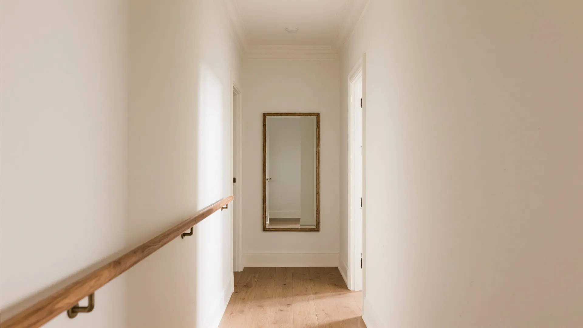 Warm Wood Trims, Mirrors, and Accents for Balance