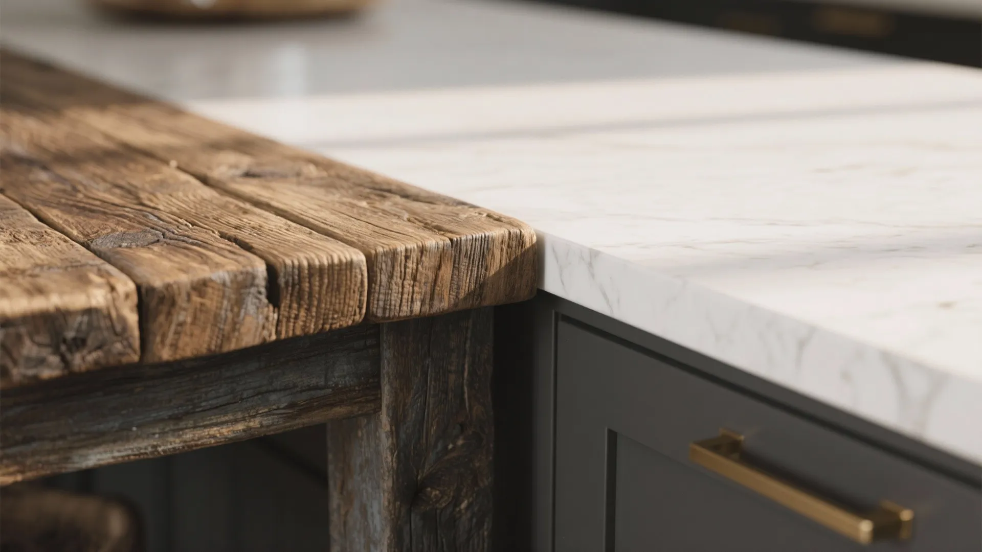 2. Mix old wood with modern lines