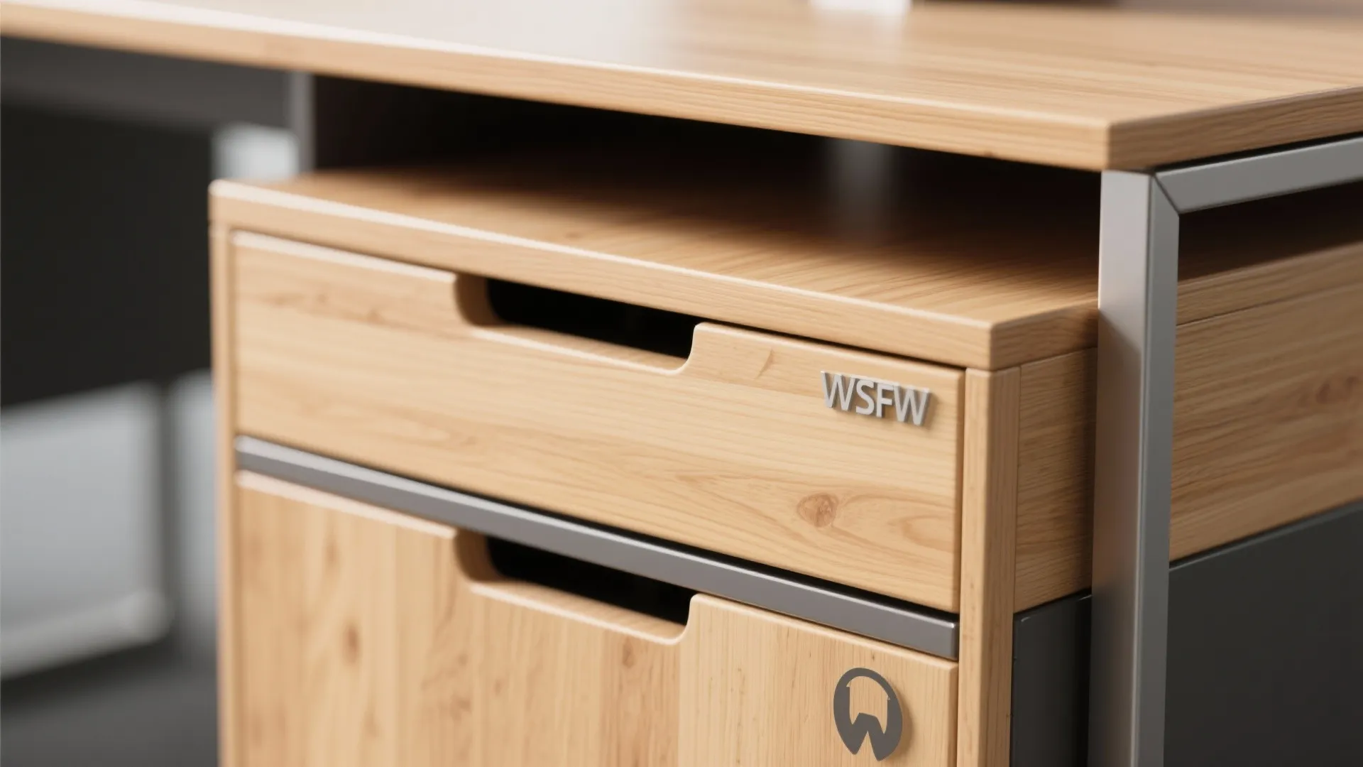 Wood-accent modular desk