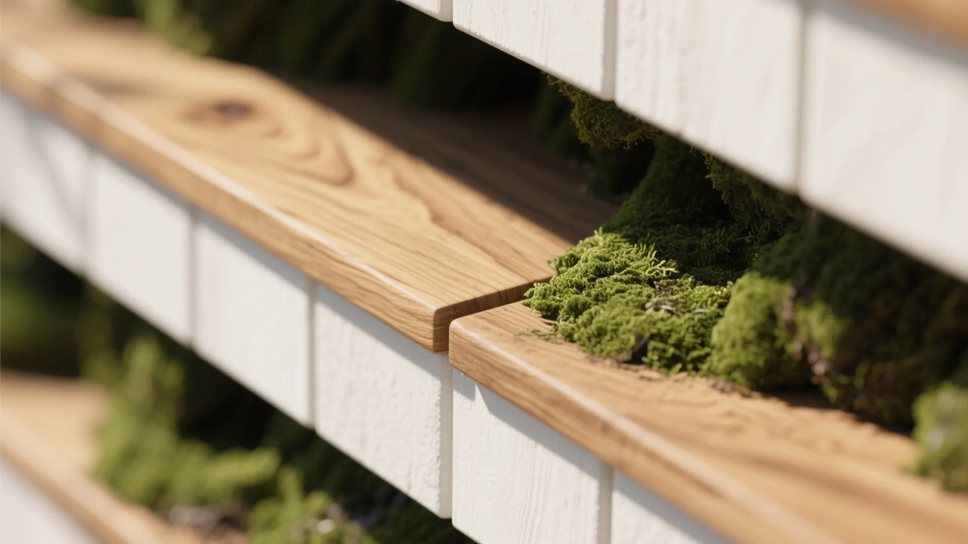 Hybrid wood‑and‑grass textures for warmth and depth
