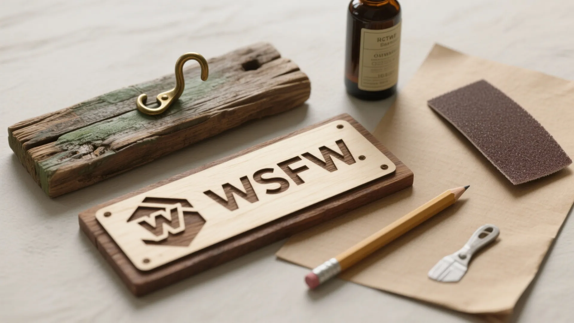 3. Reclaimed Wood Nameplate