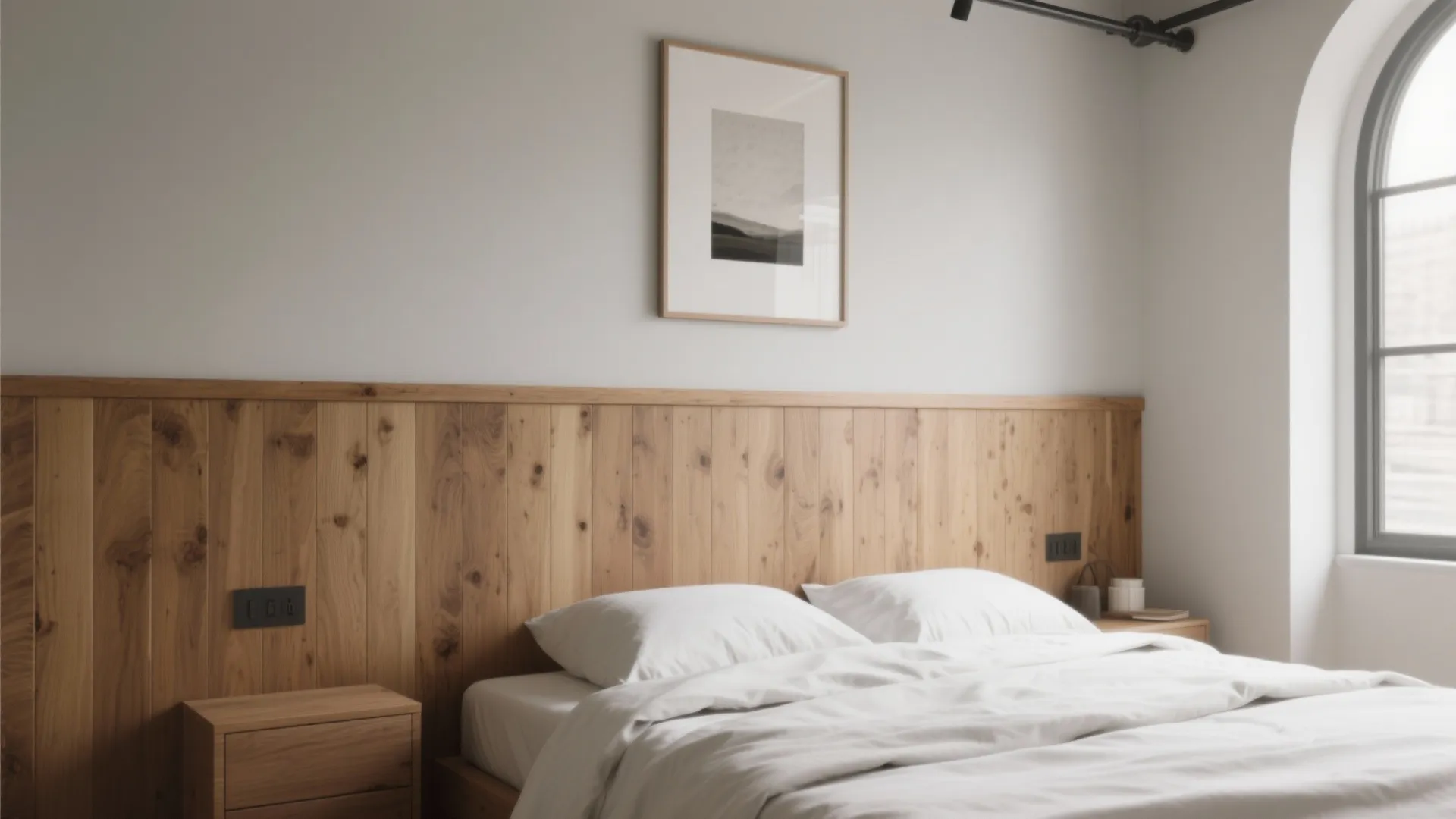 Mixed Wood + Paint Half-Wall (Wainscot 2.0)