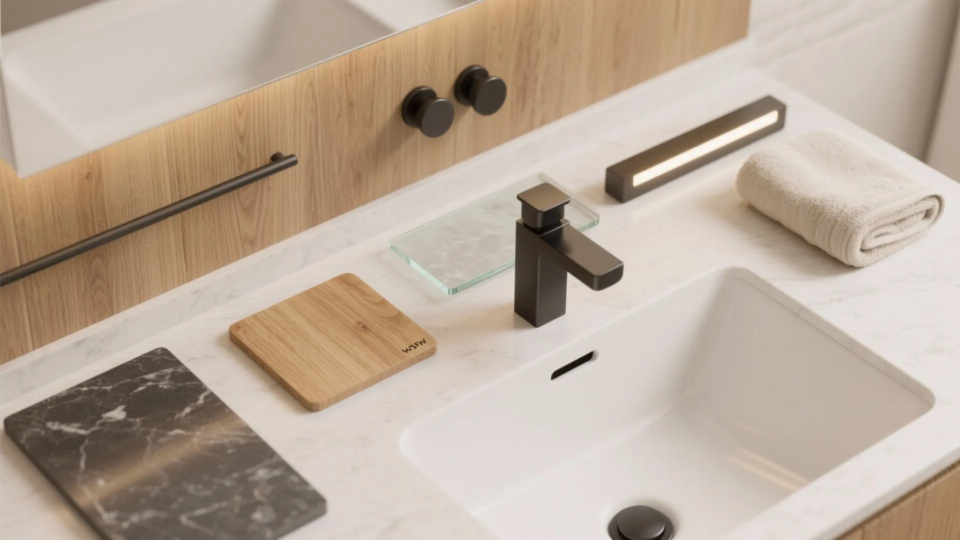 Warm Wood Accents and Fluted Textures