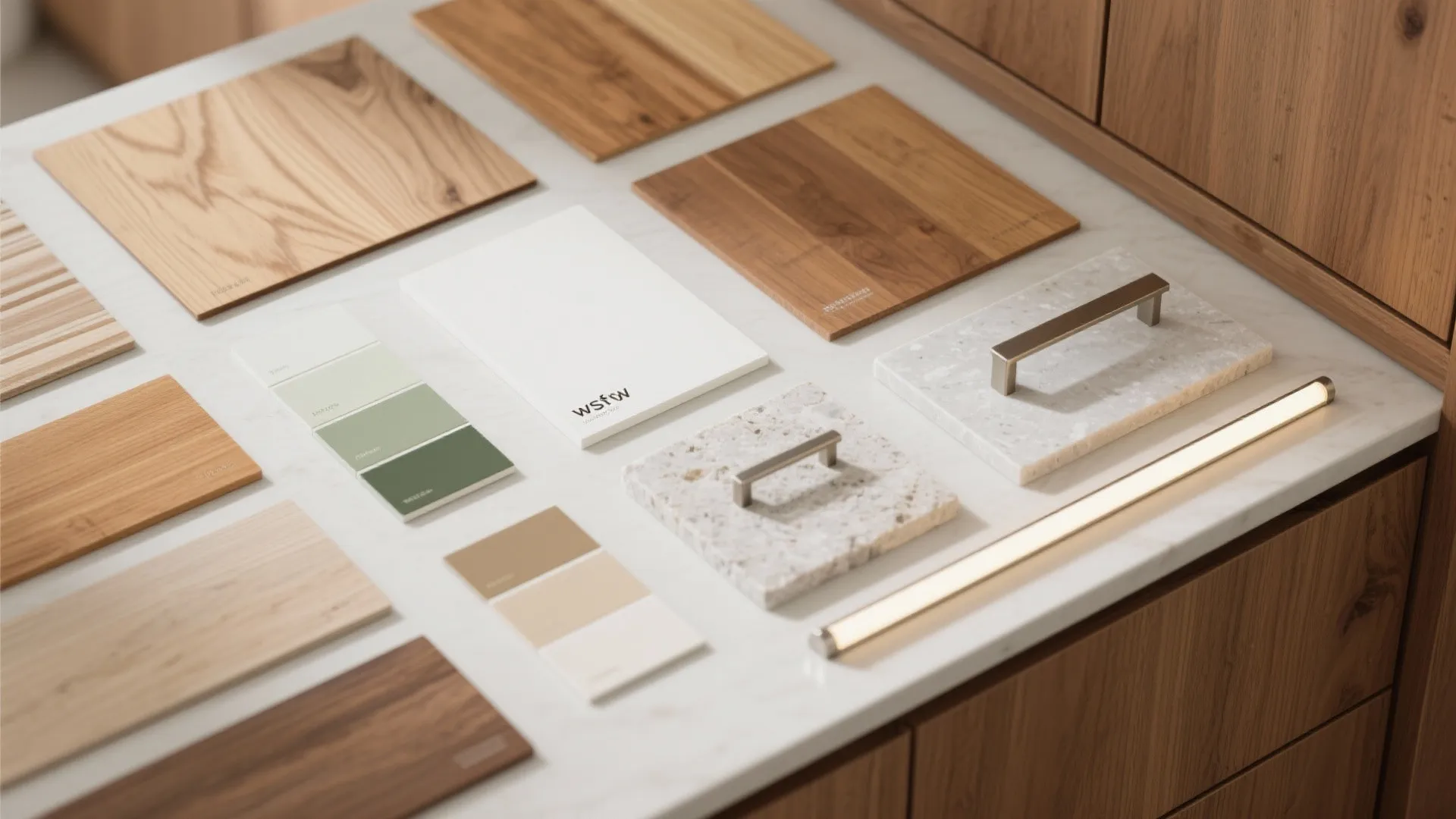 5) Warm Wood Wall Cabinets to Soften Small Spaces