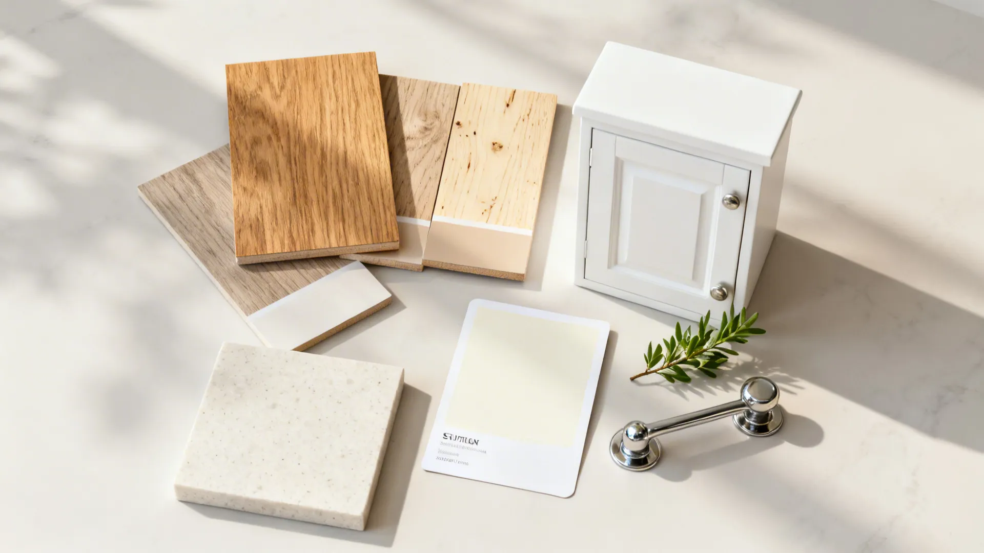 Warm wood accents without visual bulk