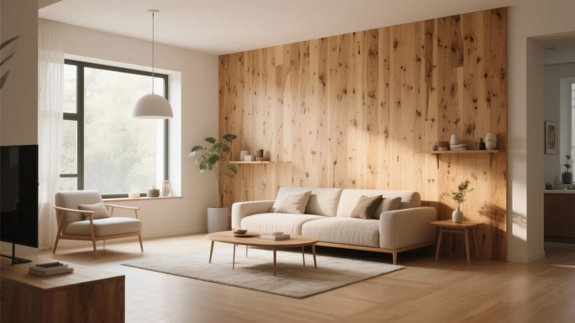 2. Wood Panel Accents for Warmth