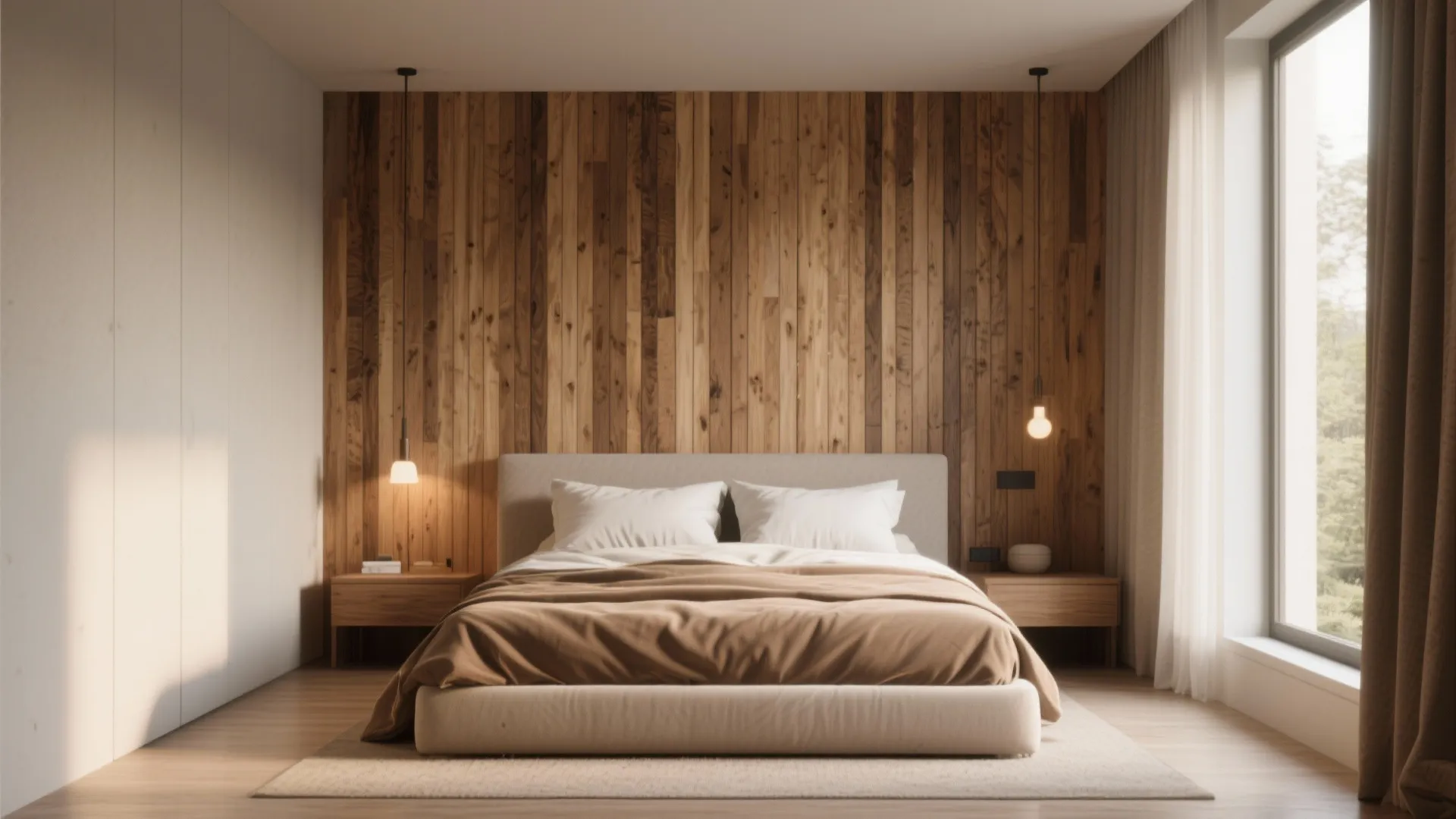 5. Natural Wood Paneling for Warmth
