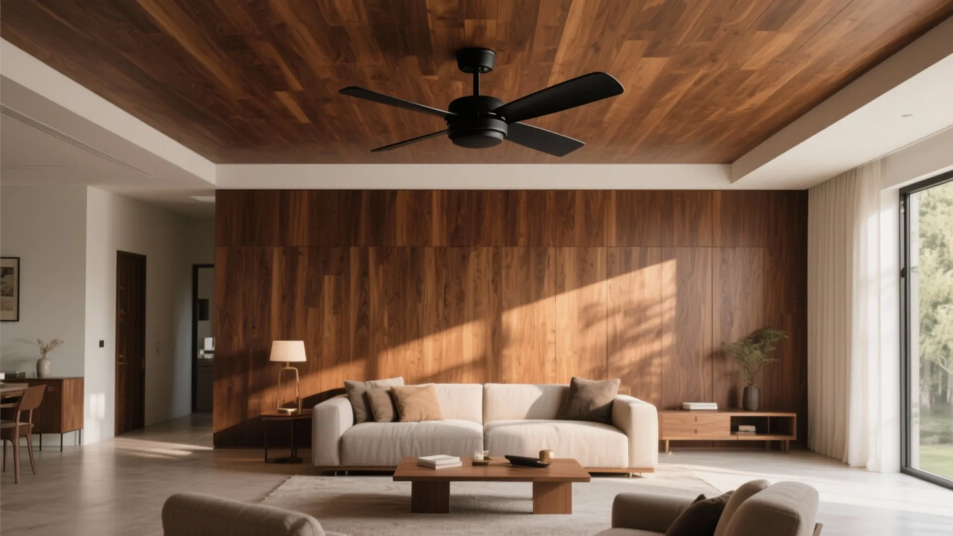 Wood Panel False Ceiling