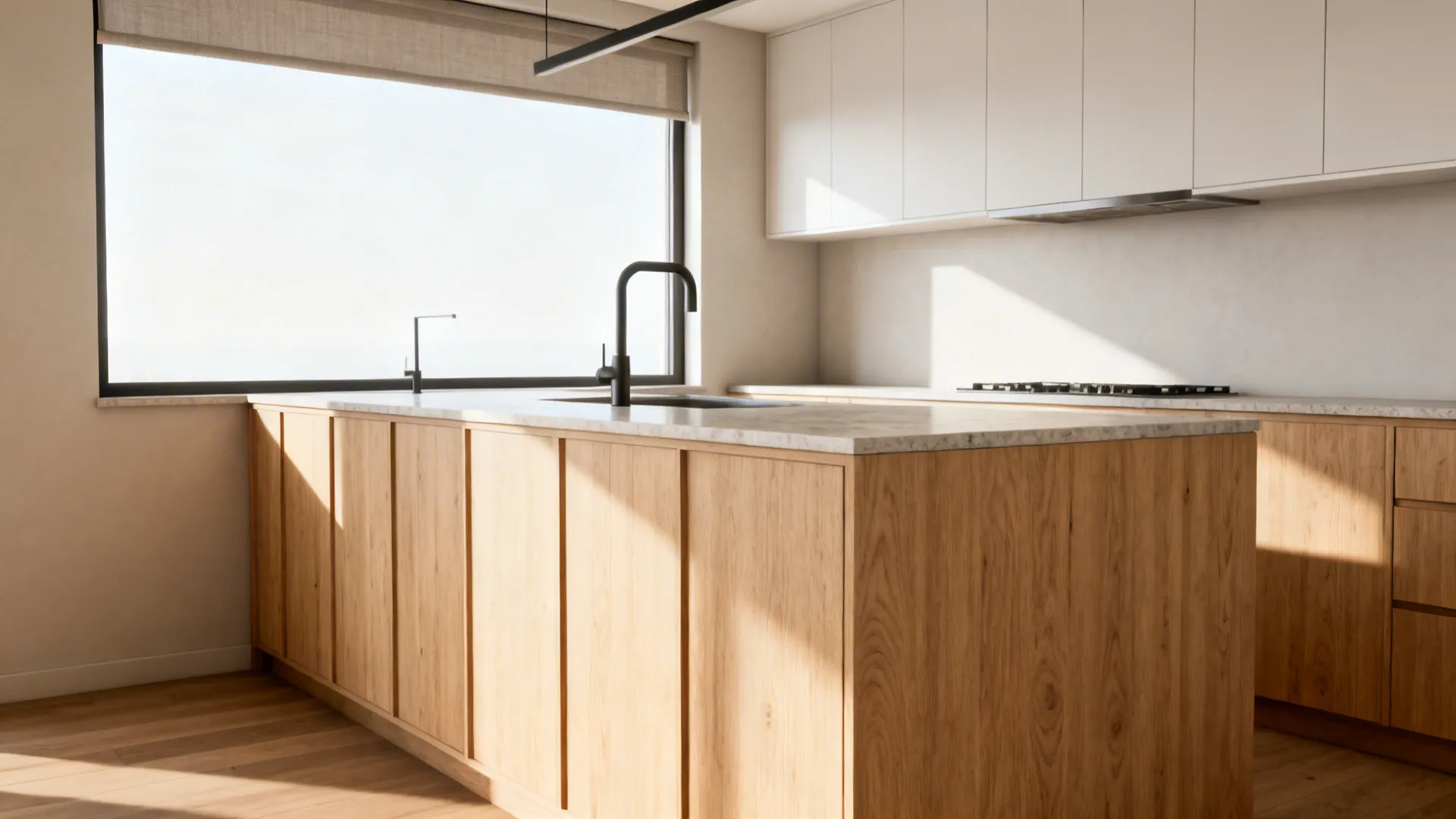 Warm Wood Accents with Light Control