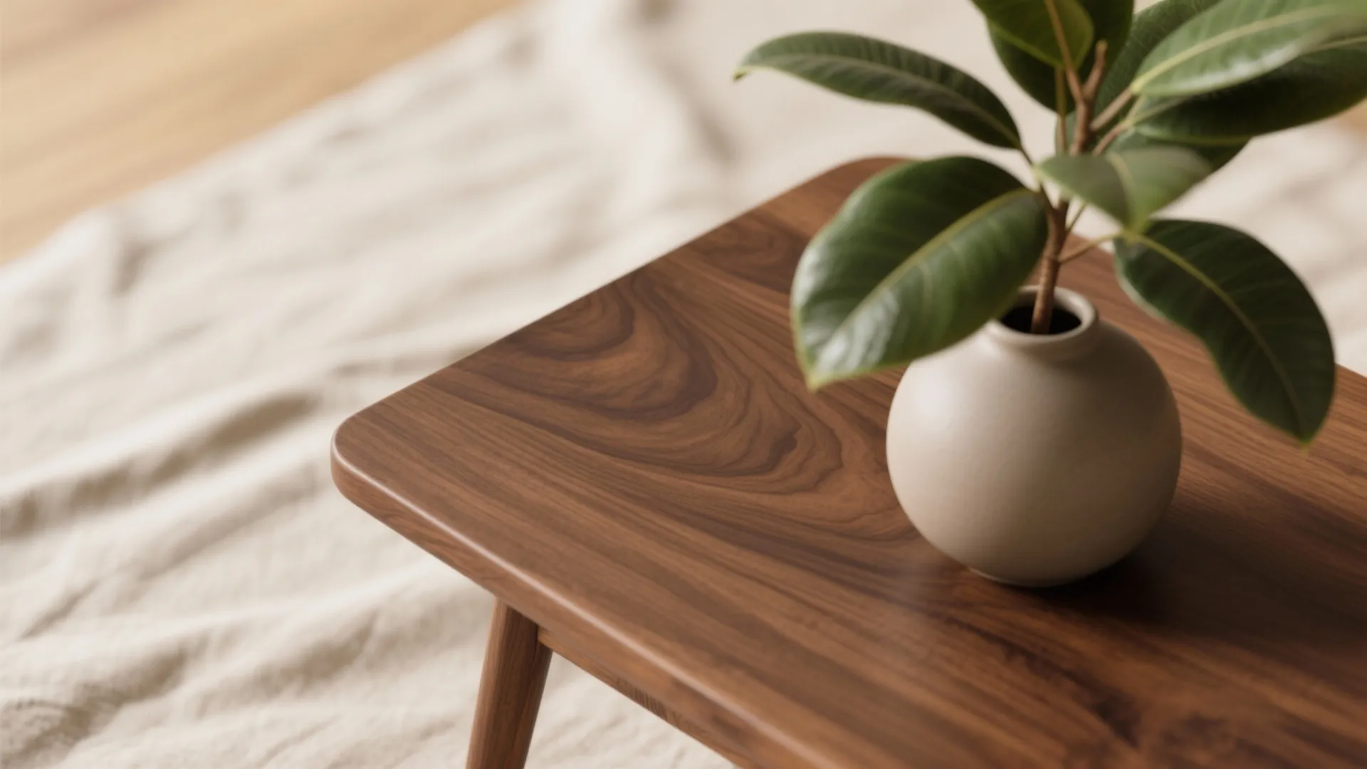 Warm wood and biophilic accents