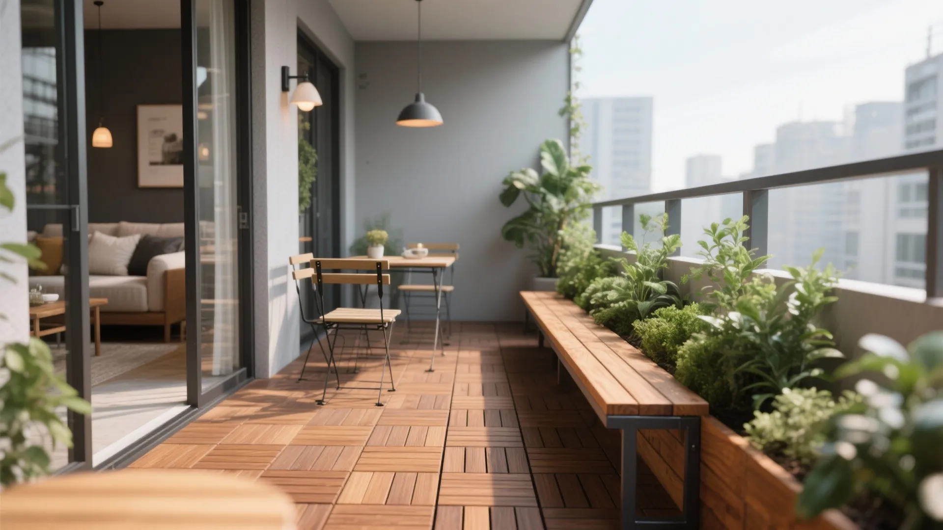 4) Wood Accents & Built-In Planters