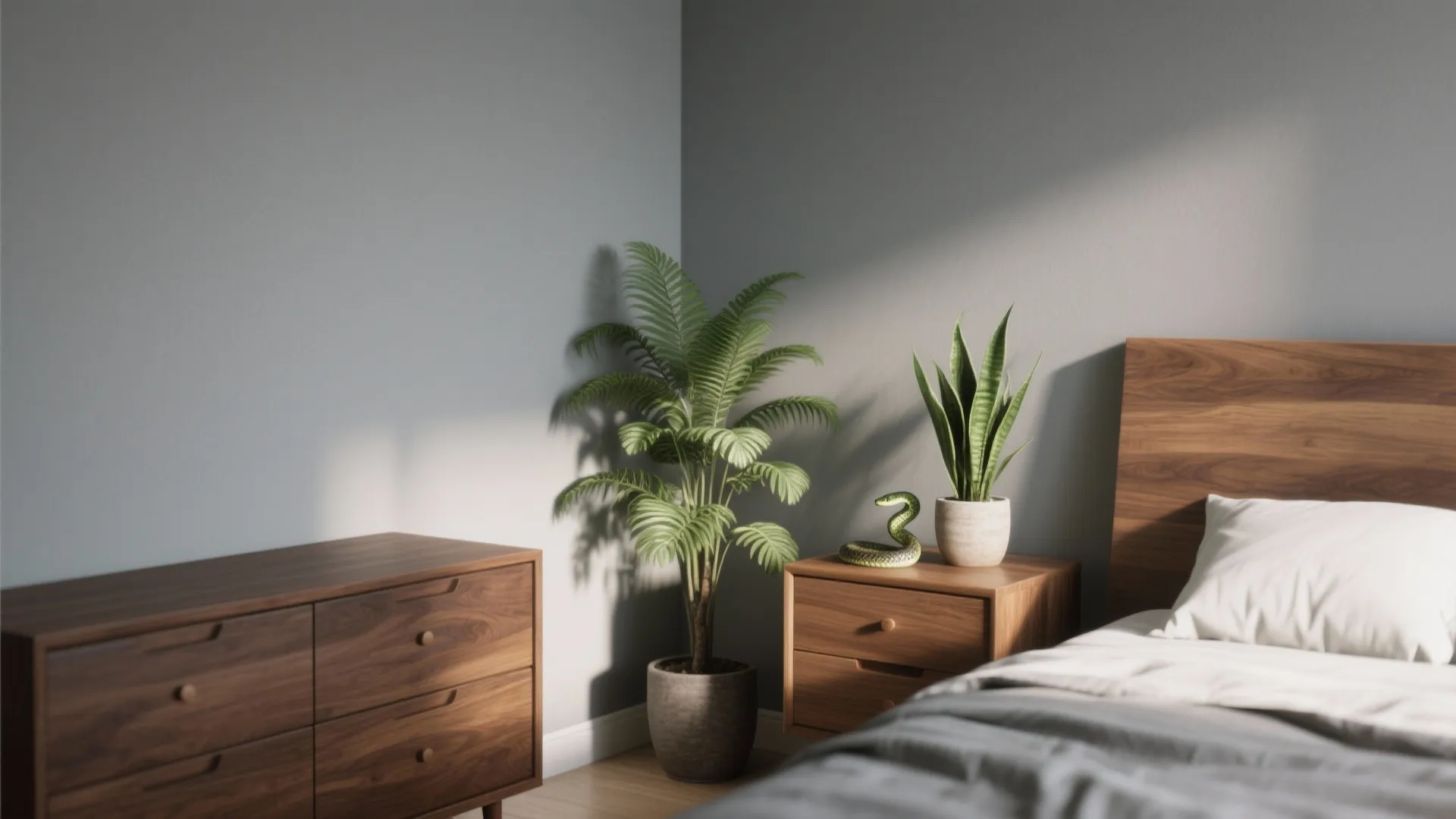 2. Add wood tones and plants