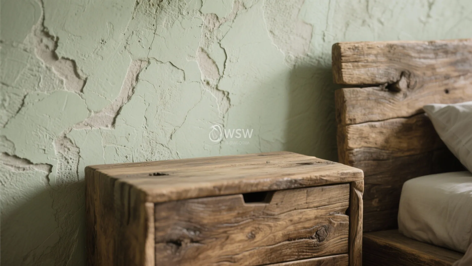 3. Use rustic wood and plaster textures