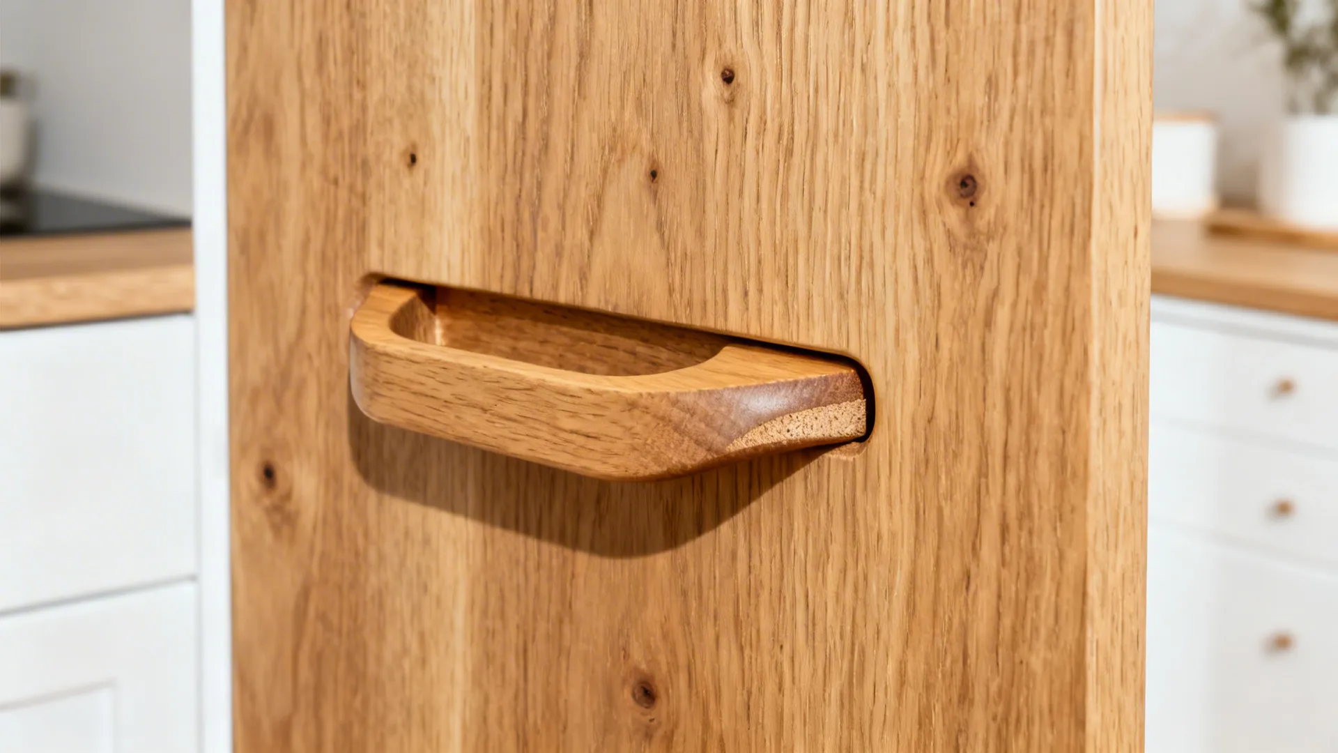 4) Pocketed Finger Pulls in Solid Wood