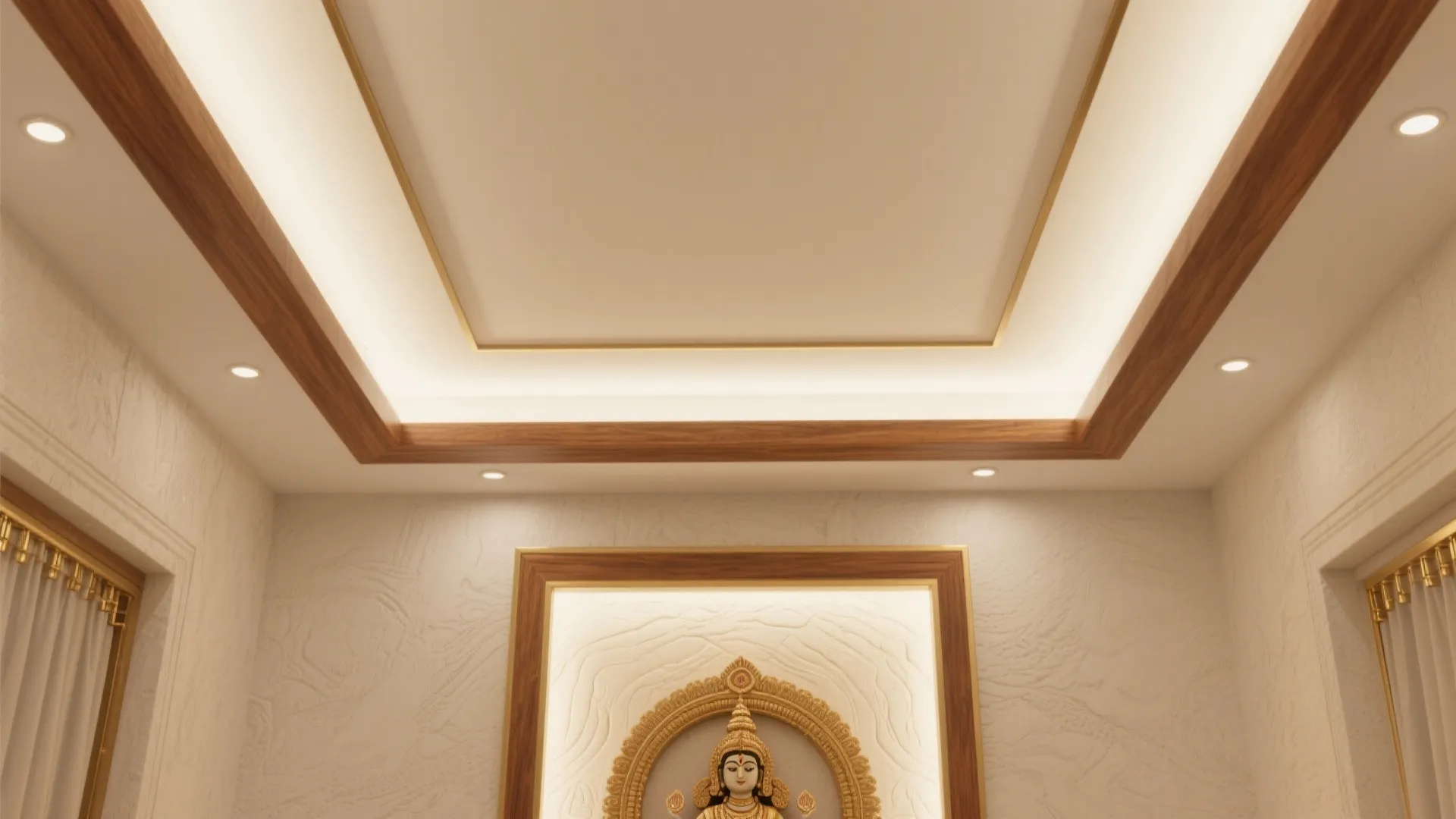 Wood + POP Hybrid: Slim Beams and Coffers