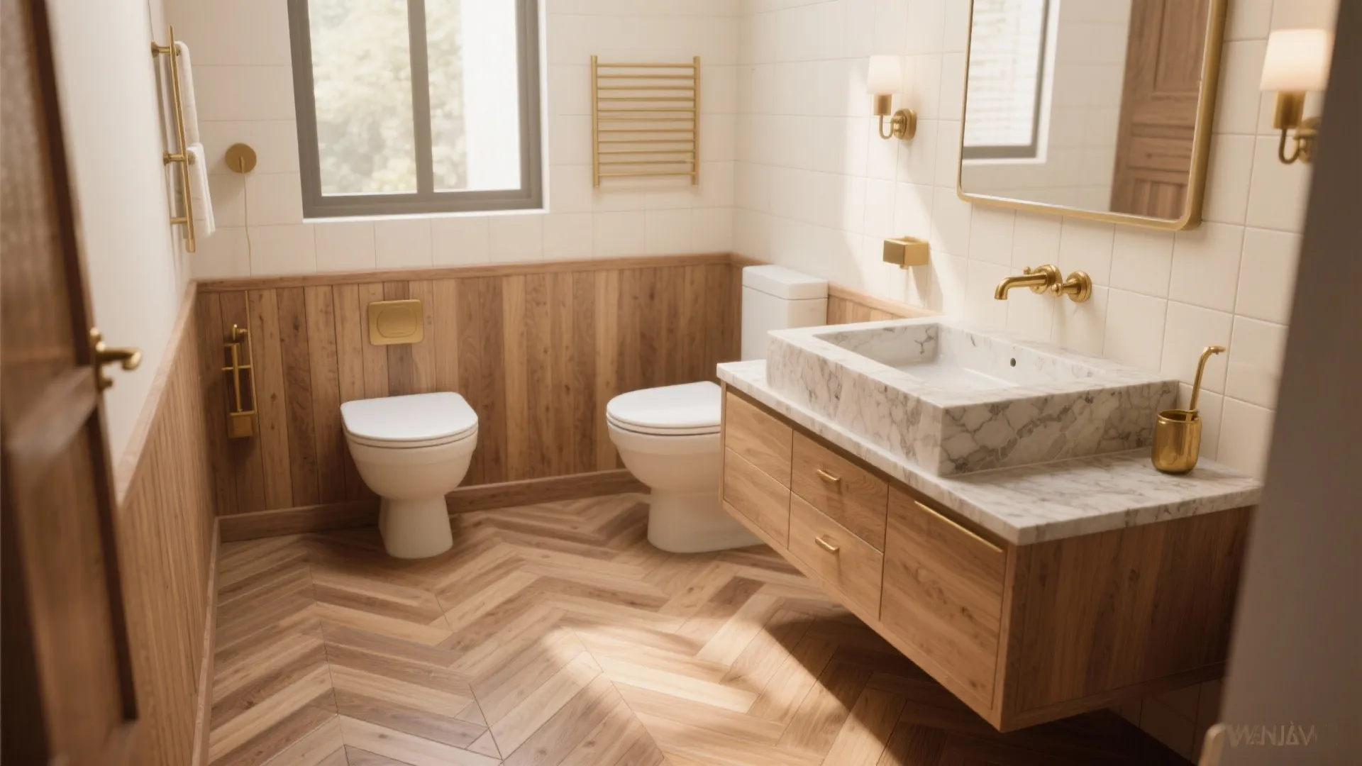 Warm Wood-Look Porcelain for Comfort