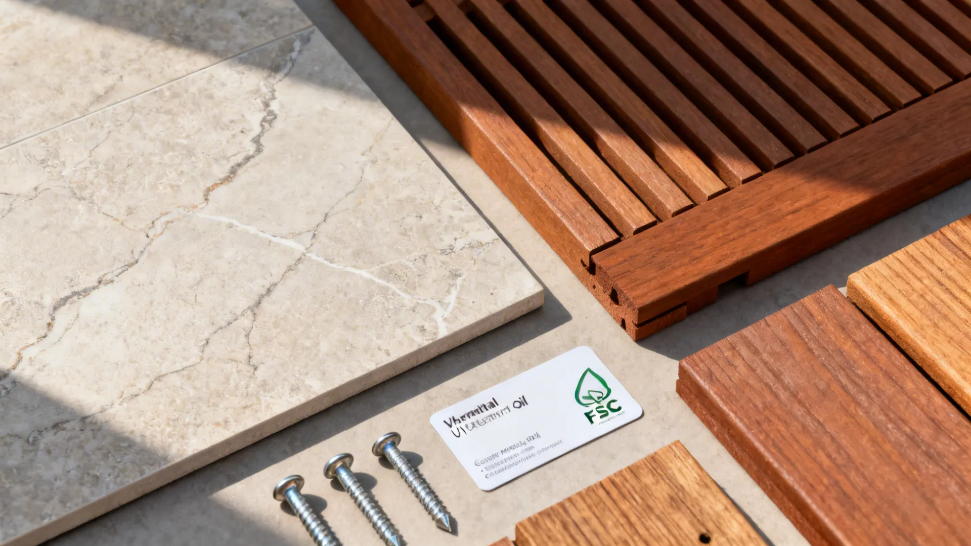 Warm wood accents that withstand the elements