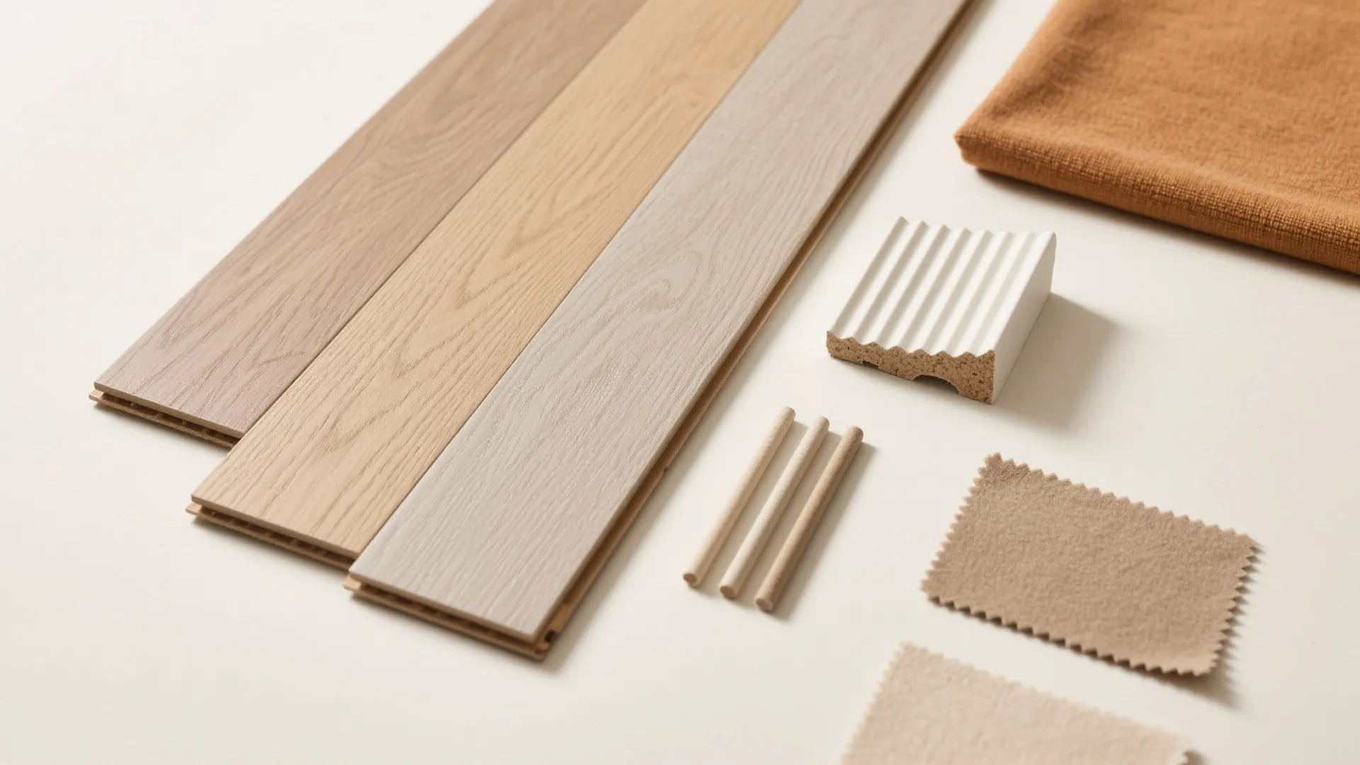 Wood-look porcelain with fluted panels