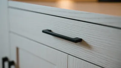 Modern Kitchen Cabinet with Black Hardware Detail