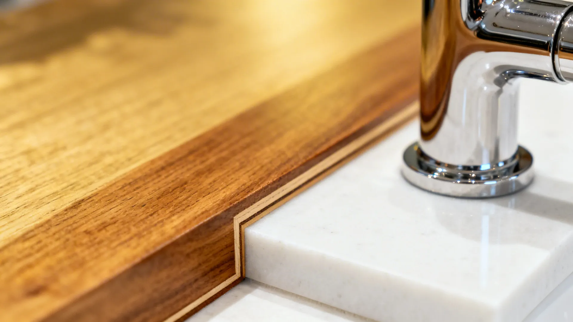 Warm Wood Accents to Balance Chrome