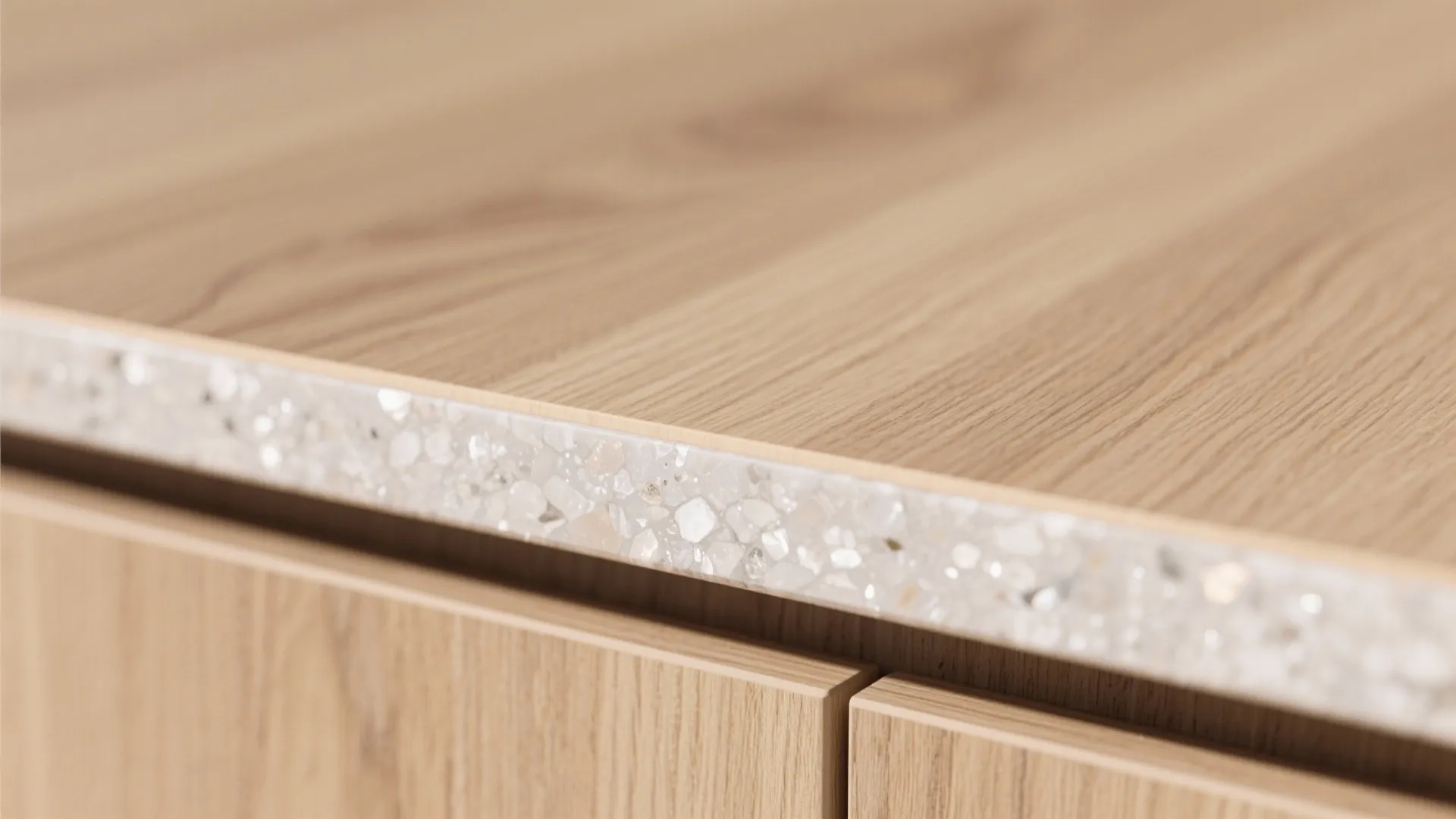 Warm Wood Accents to Balance Cool Tiles