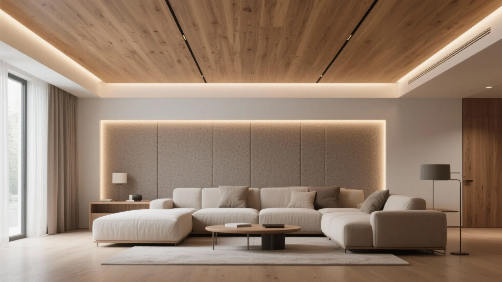 Wood Accent Raft with Warm Wash