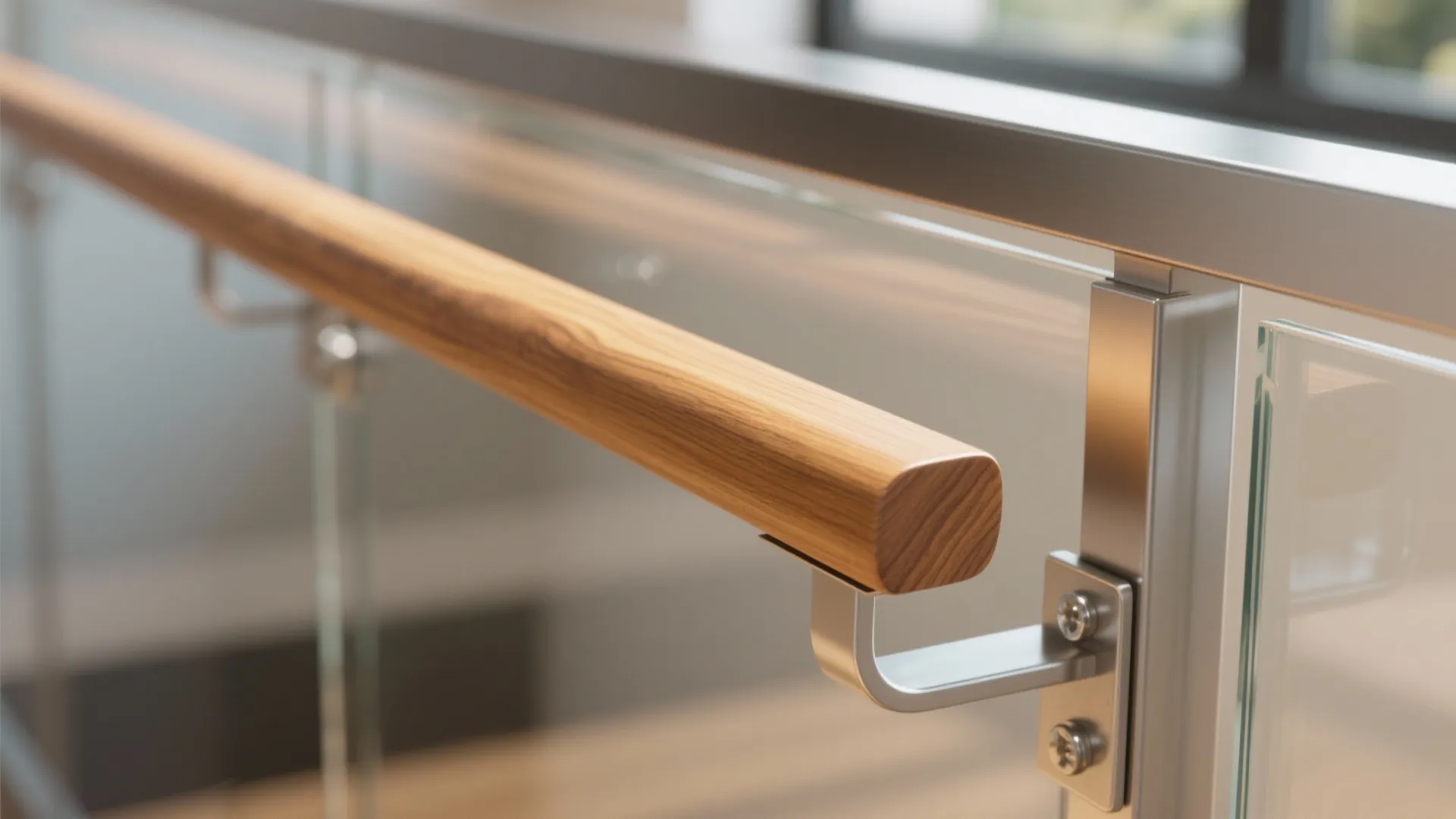 Warm Wood Accents on Modern Guardrails