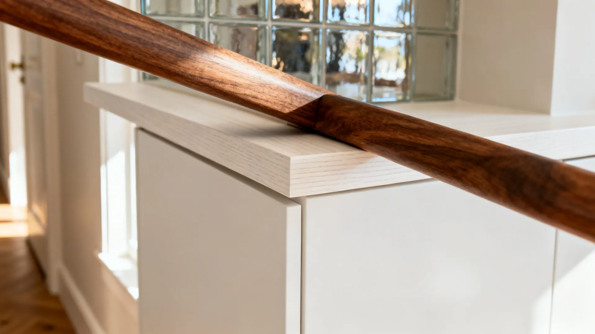 Warm Wood Accents to Soften the Corridor