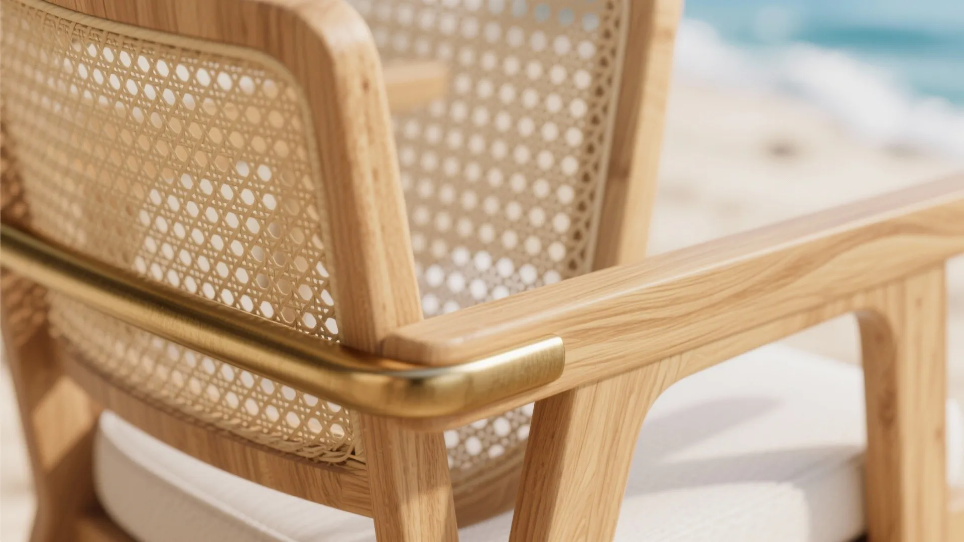 Layered wood and rattan for a warm coastal vibe