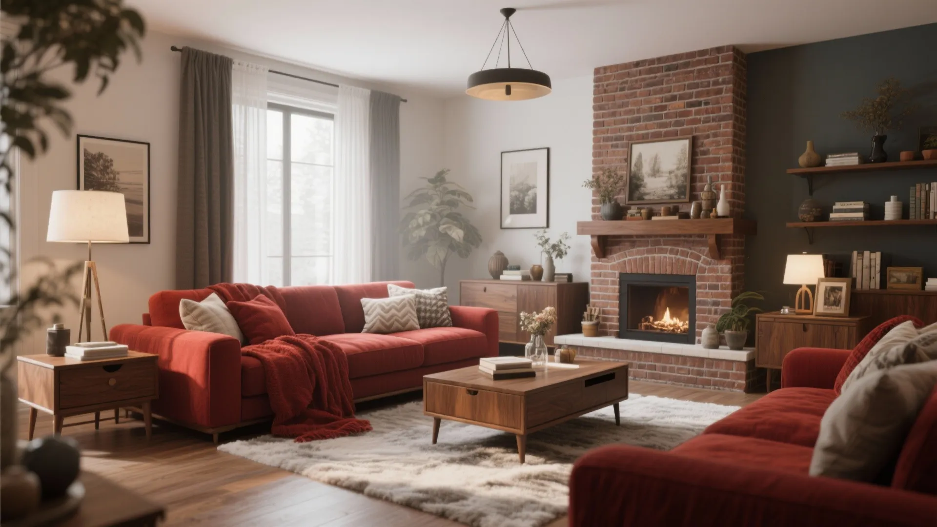 10. Wood and Red Tone Mix for Seasonal Flexibility