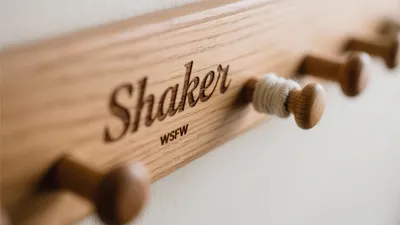 Shaker Style Wooden Coat Rack with Personalized Engraving